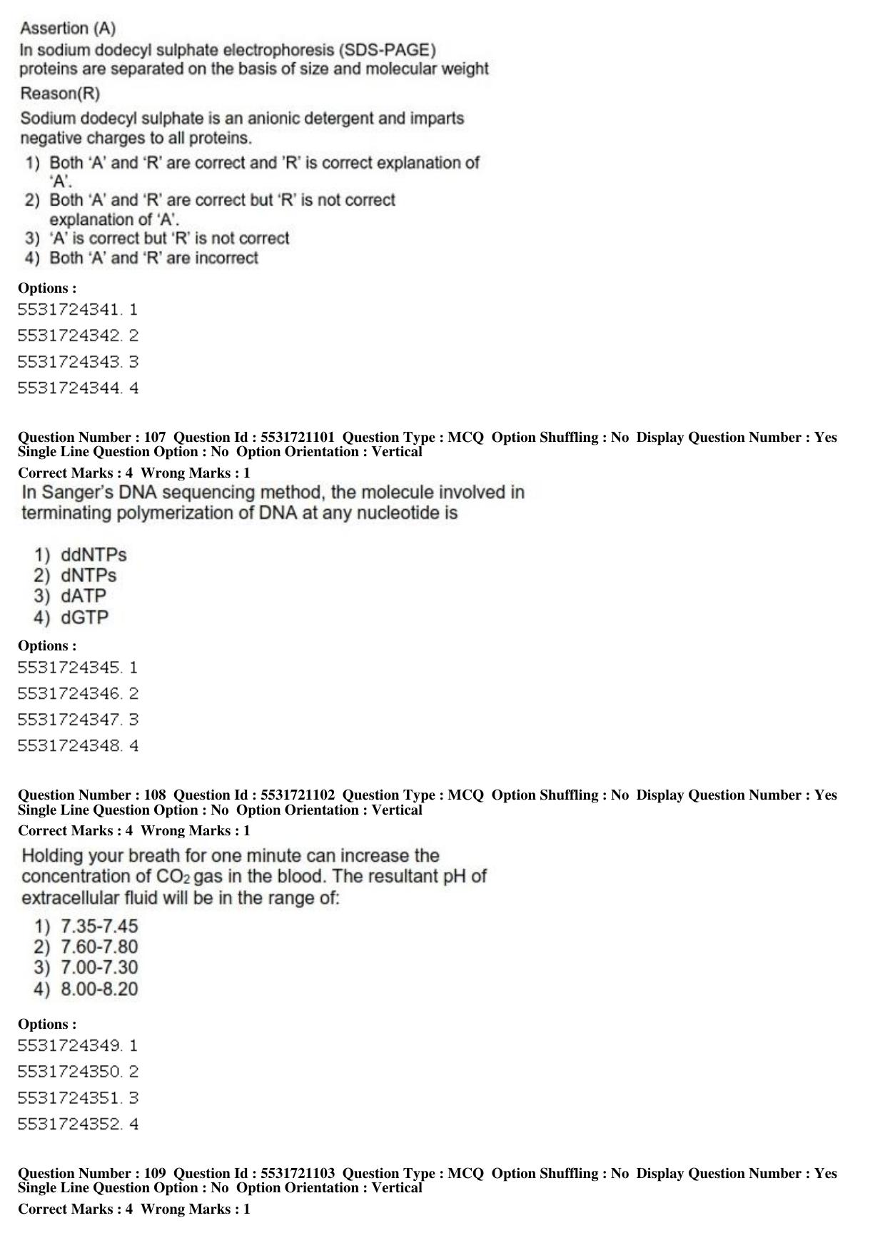 ICAR AIEEA PG 2019 ANIMAL BIOTECHNOLOGY Question Paper - Page 34