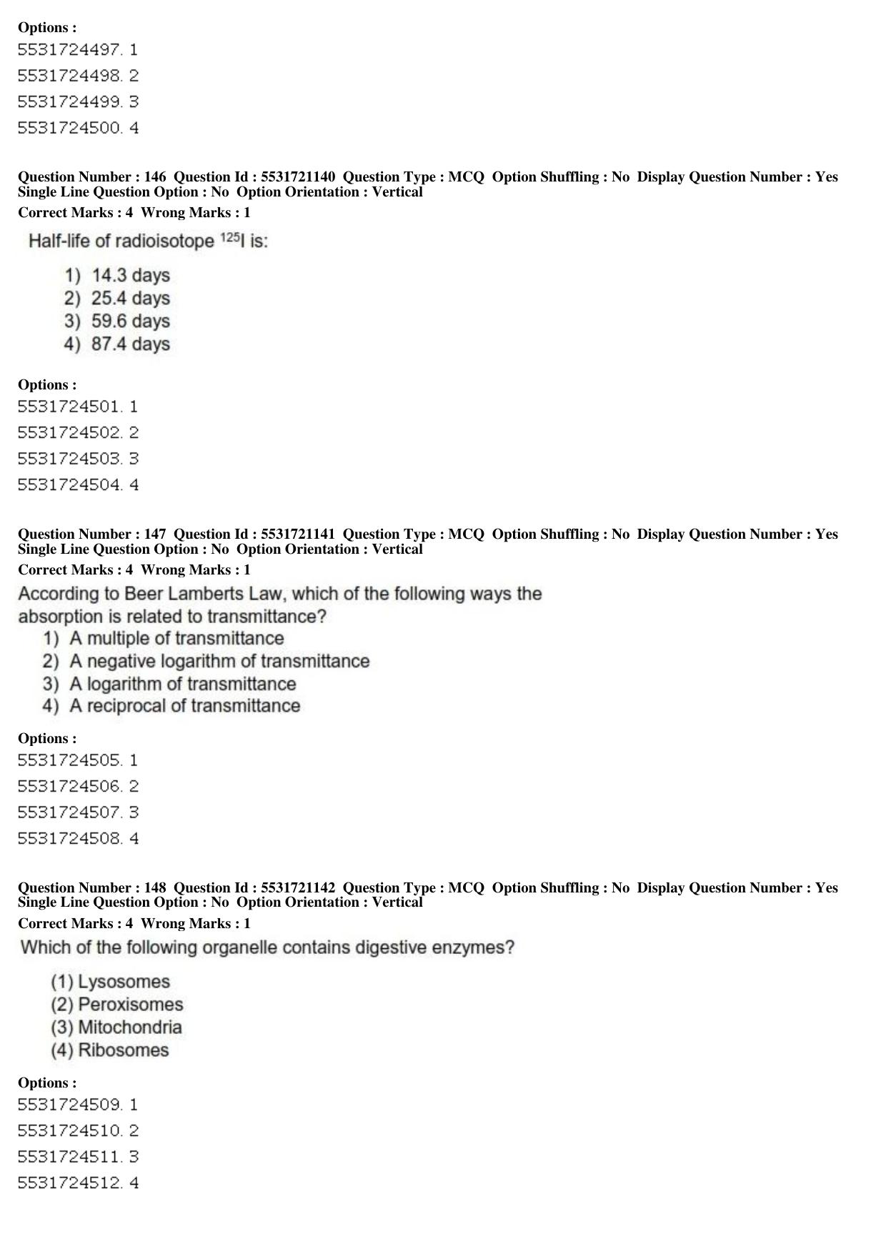 ICAR AIEEA PG 2019 ANIMAL BIOTECHNOLOGY Question Paper - Page 46