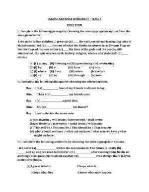 CBSE Worksheets for Class 10 English Assignment 6