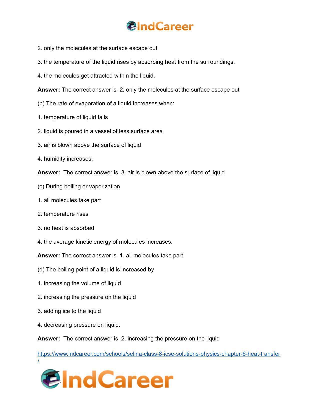Selina Class 8 ICSE Solutions Physics : Chapter 6- Heat Transfer - Page 5