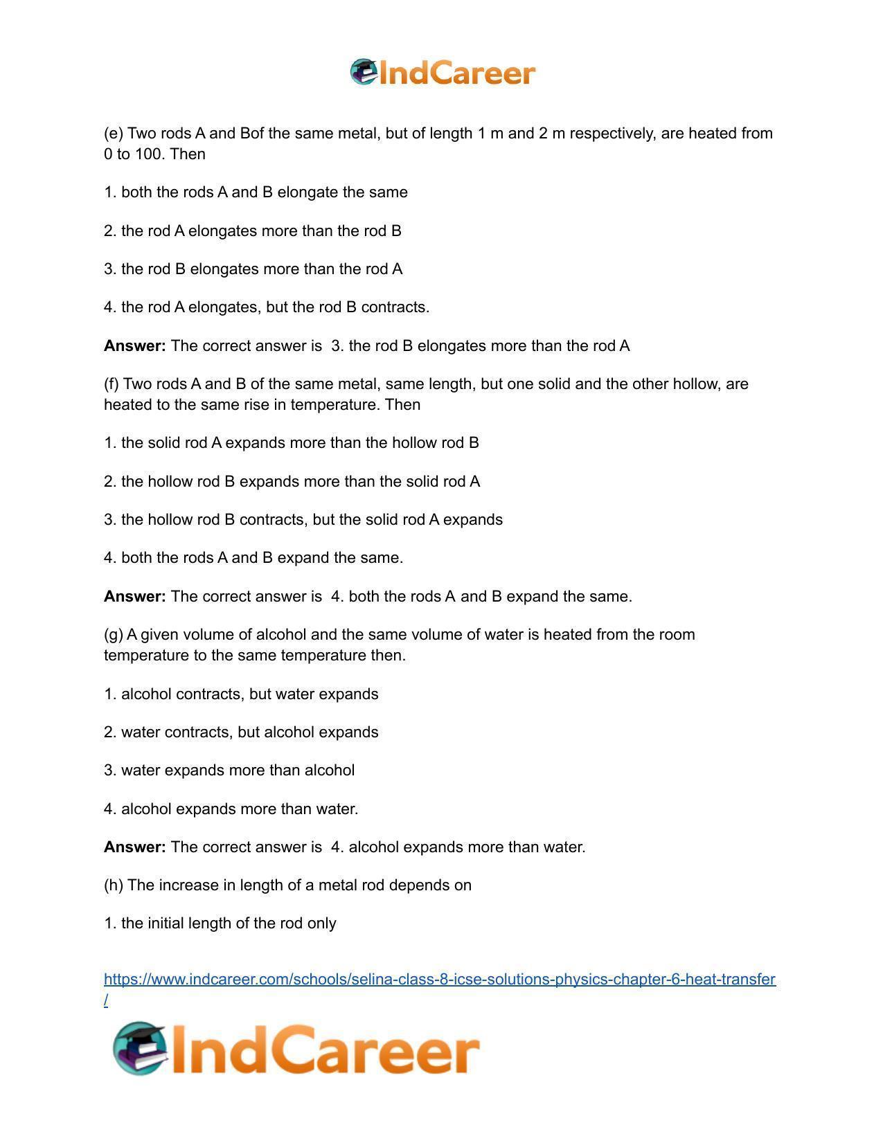 Selina Class 8 ICSE Solutions Physics : Chapter 6- Heat Transfer - Page 6