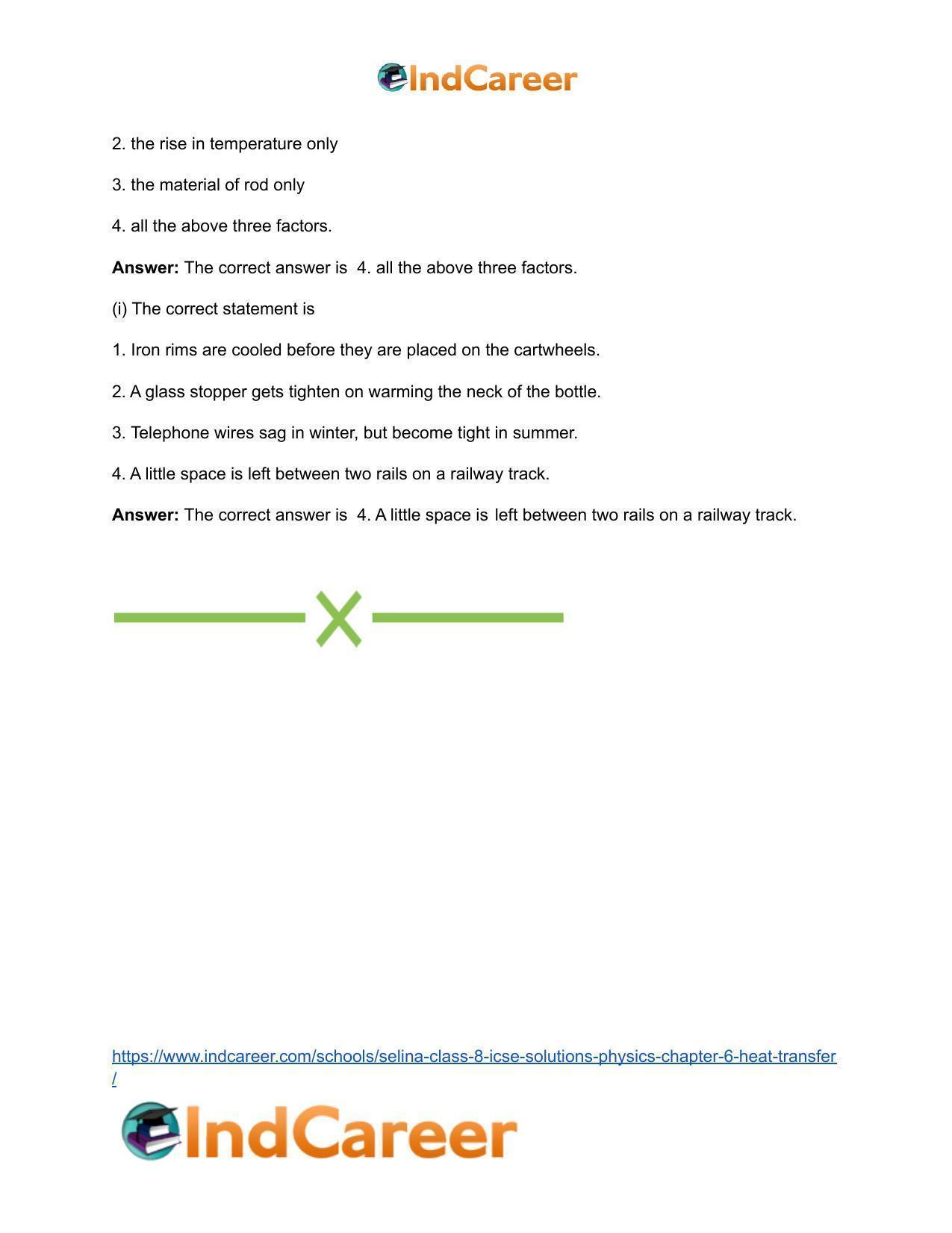 Selina Class 8 ICSE Solutions Physics : Chapter 6- Heat Transfer - Page 7
