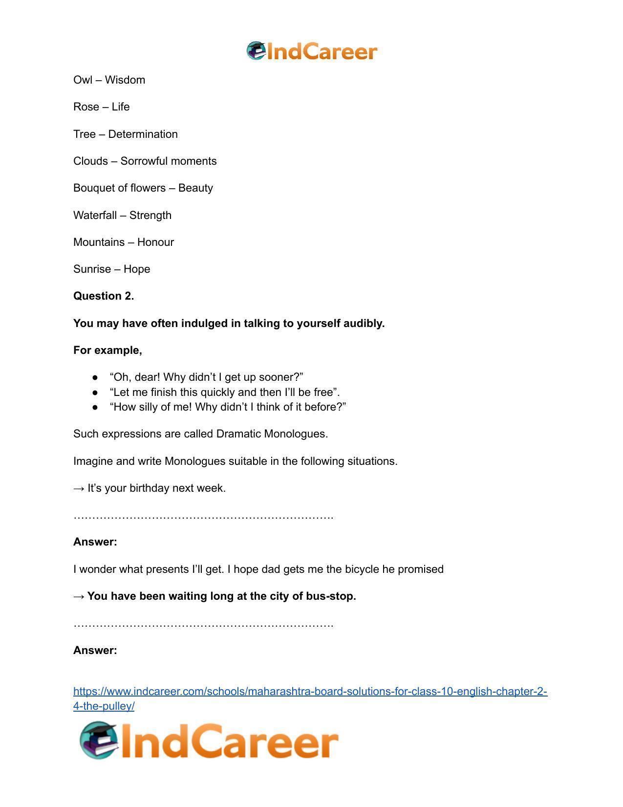 Maharashtra Board Solutions for Class 10- English: Chapter 2.4- The Pulley - Page 4