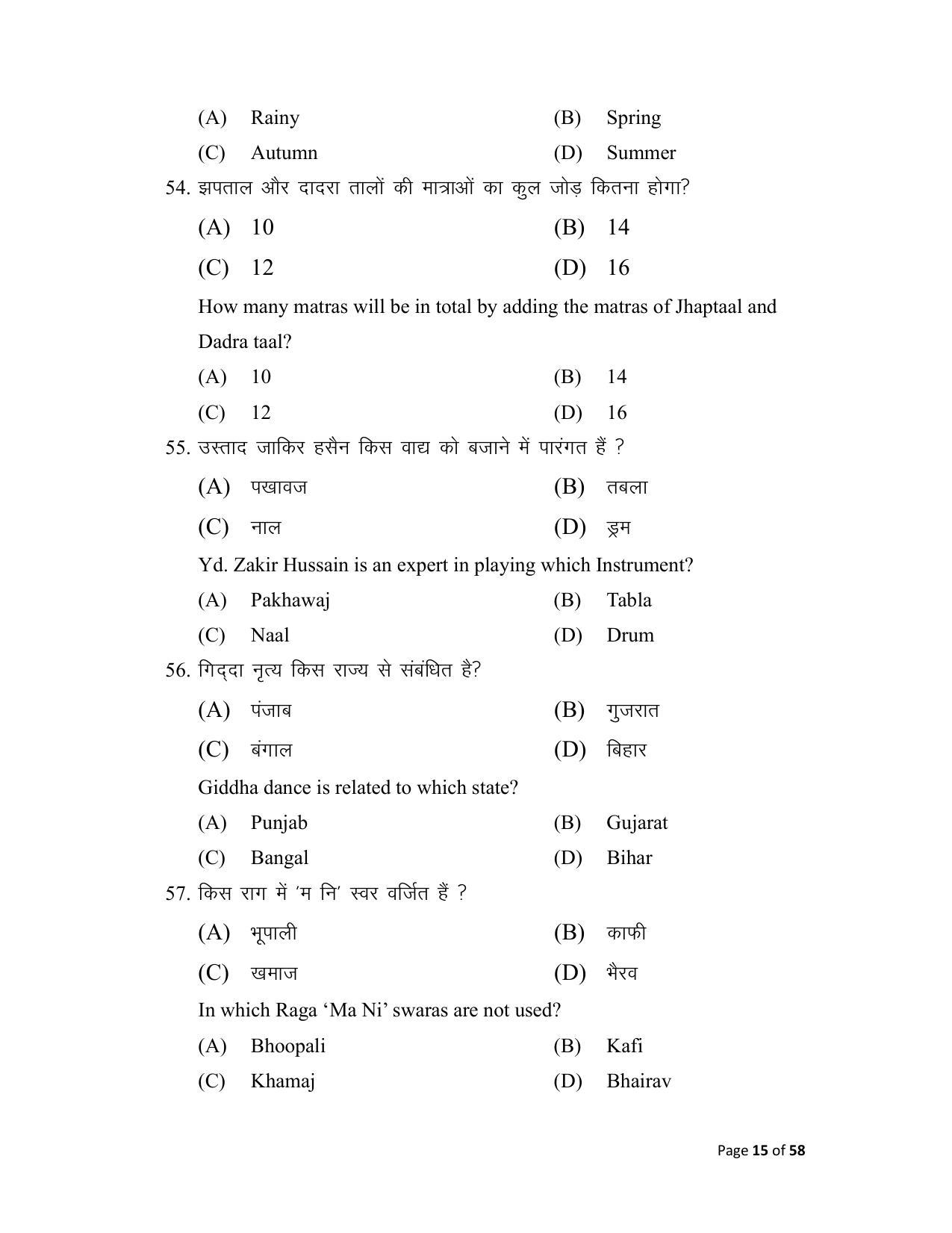 Bihar Board (BSEB) Class X: 120- MUSIC 2025 Model Question Paper - Page 15