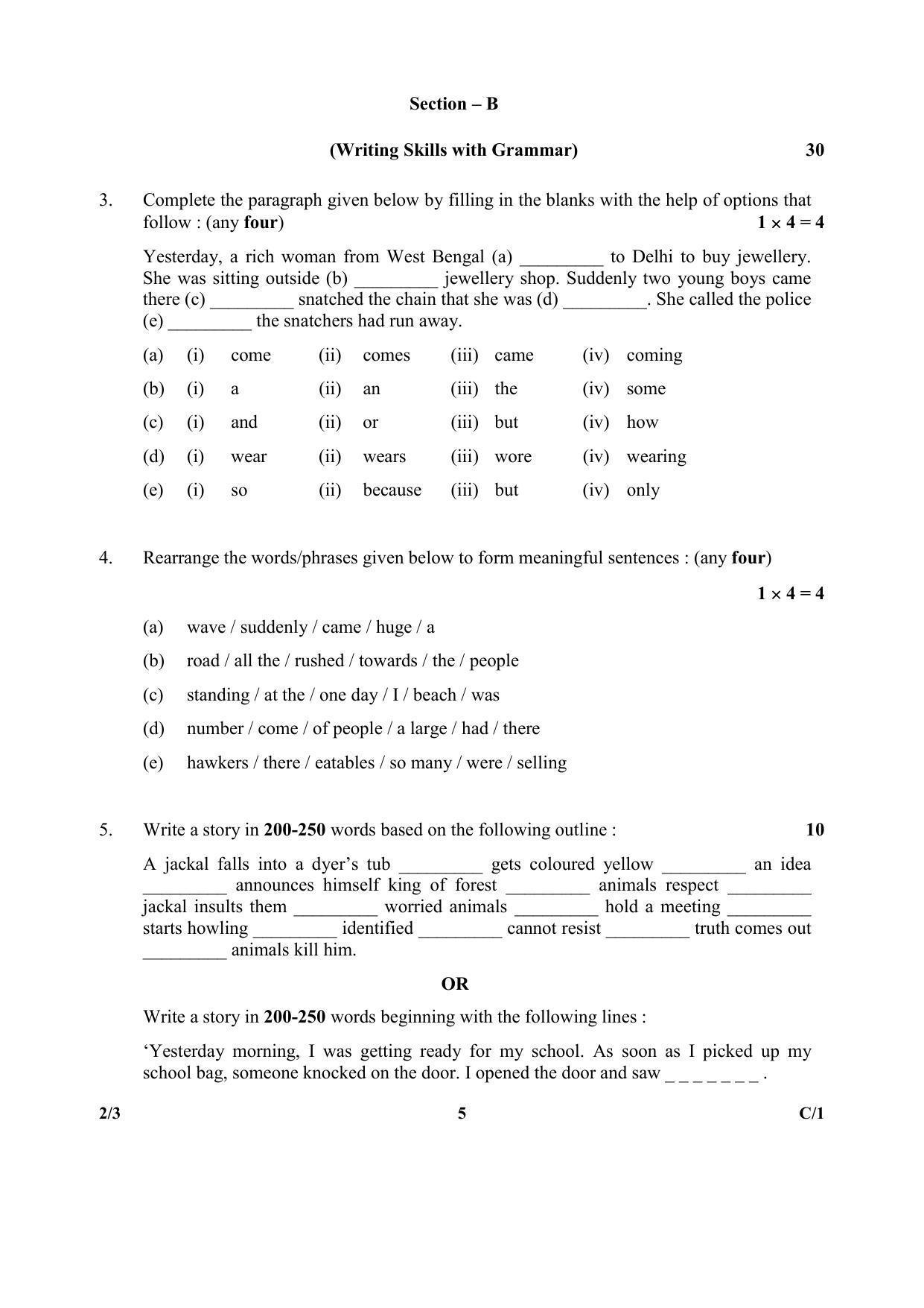 CBSE Class 10 2-3 (English) (Lang. & Lit.) 2018 Compartment Question Paper - Page 5