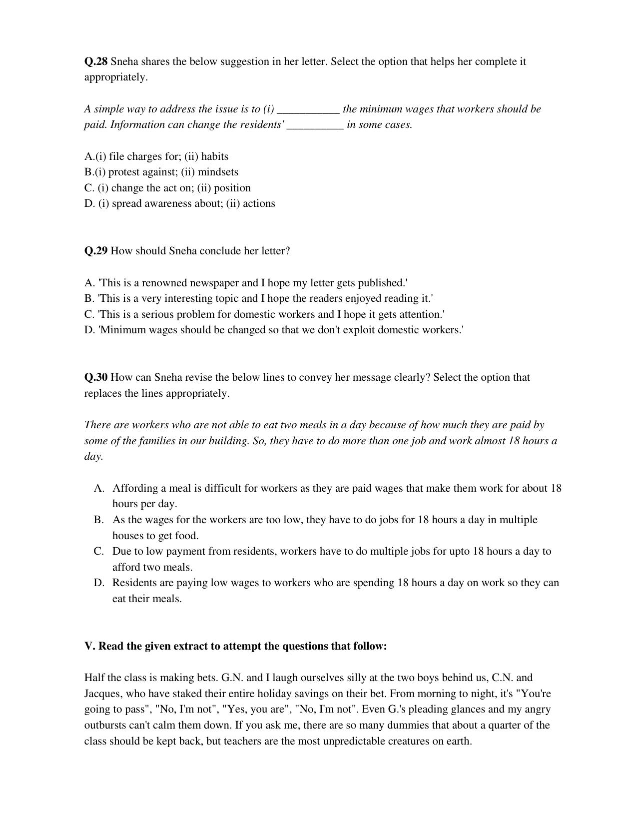 CBSE Class 10 English (Language & Literature) Practice Questions 2021-22 - Page 11