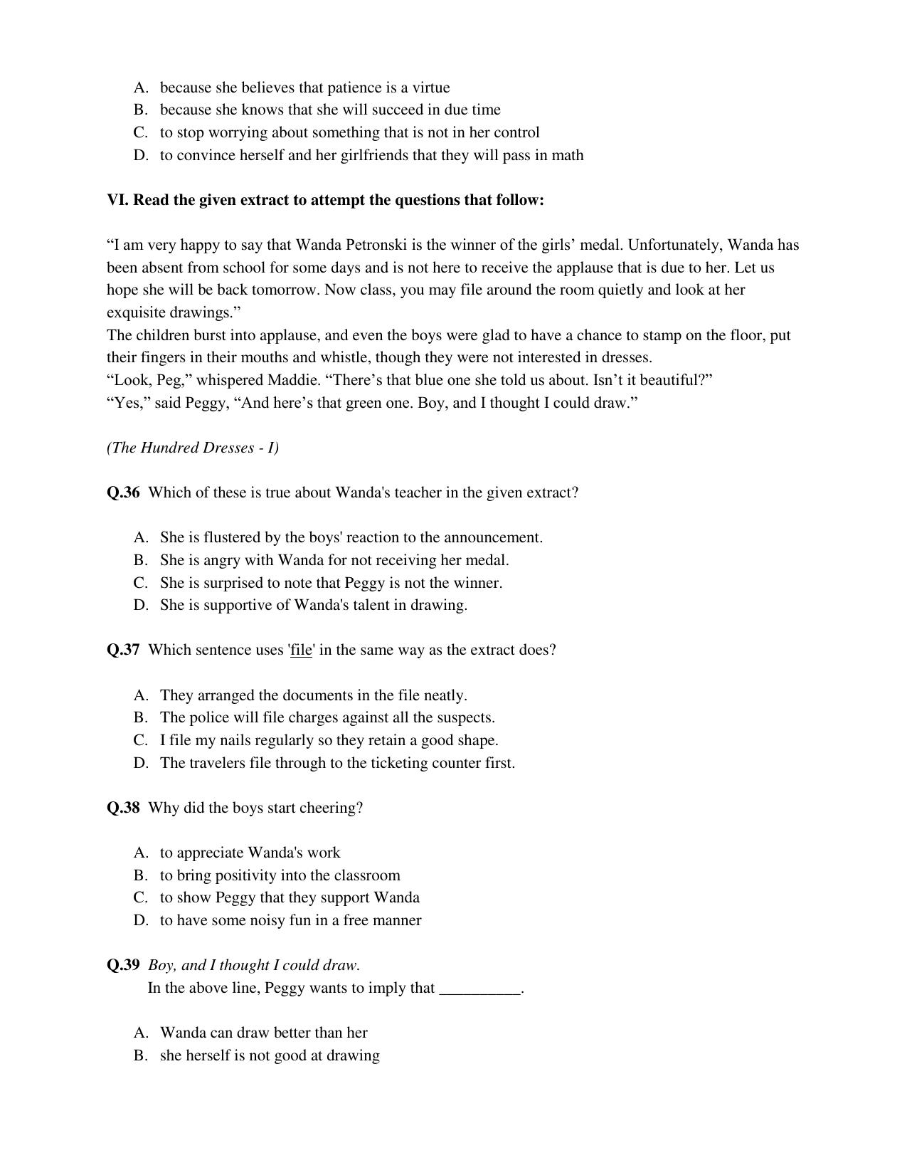 CBSE Class 10 English (Language & Literature) Practice Questions 2021-22 - Page 13