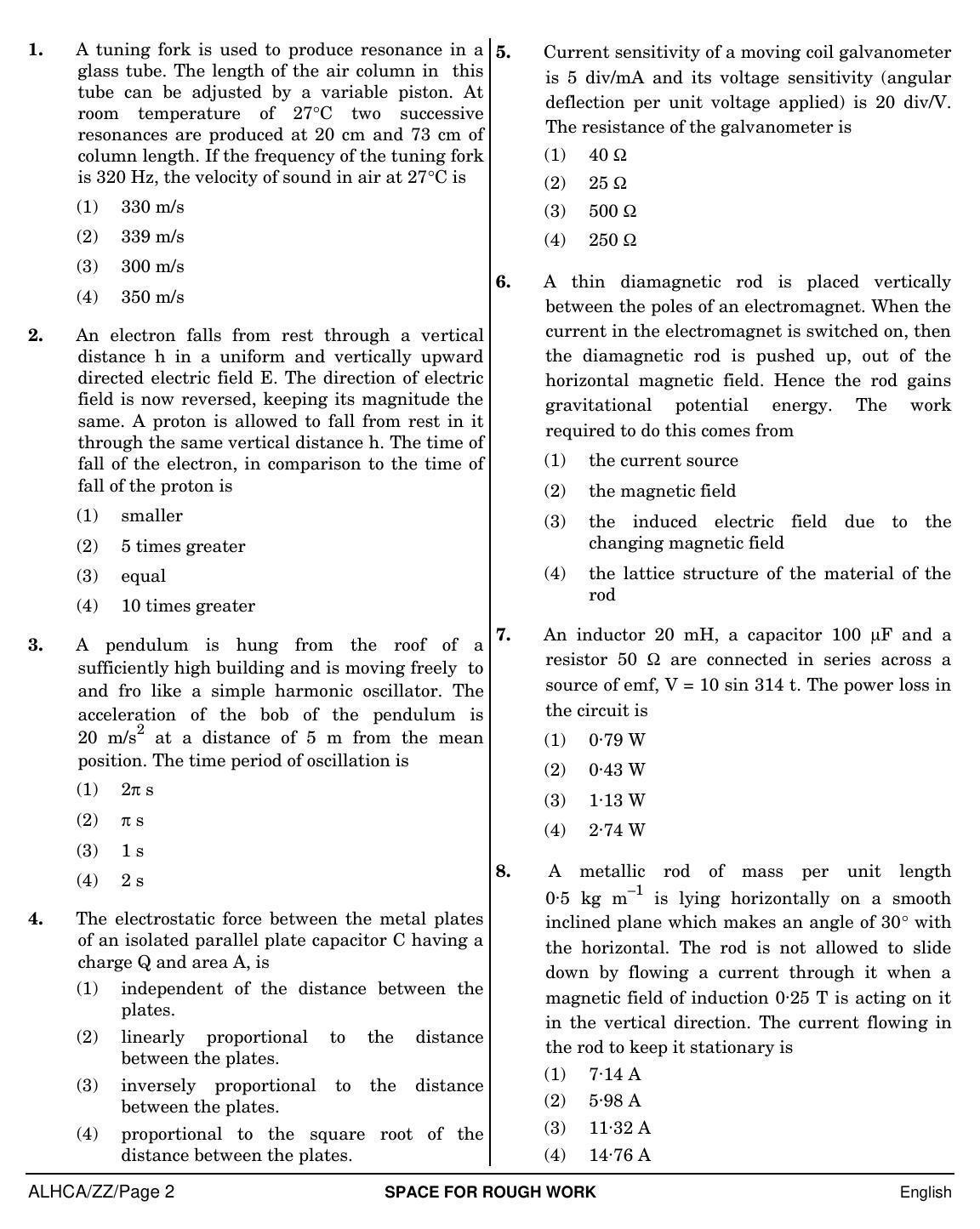 NEET English ZZ 2019 Question Paper - Page 2