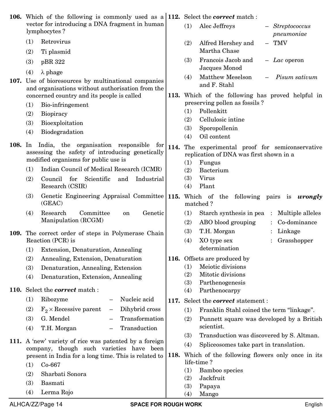 NEET English ZZ 2019 Question Paper - Page 14