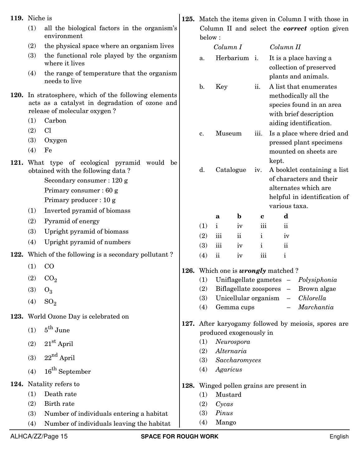 NEET English ZZ 2019 Question Paper - Page 15