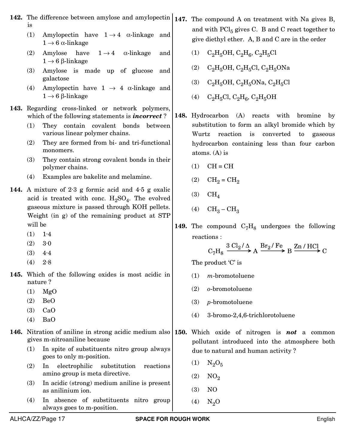 NEET English ZZ 2019 Question Paper - Page 17