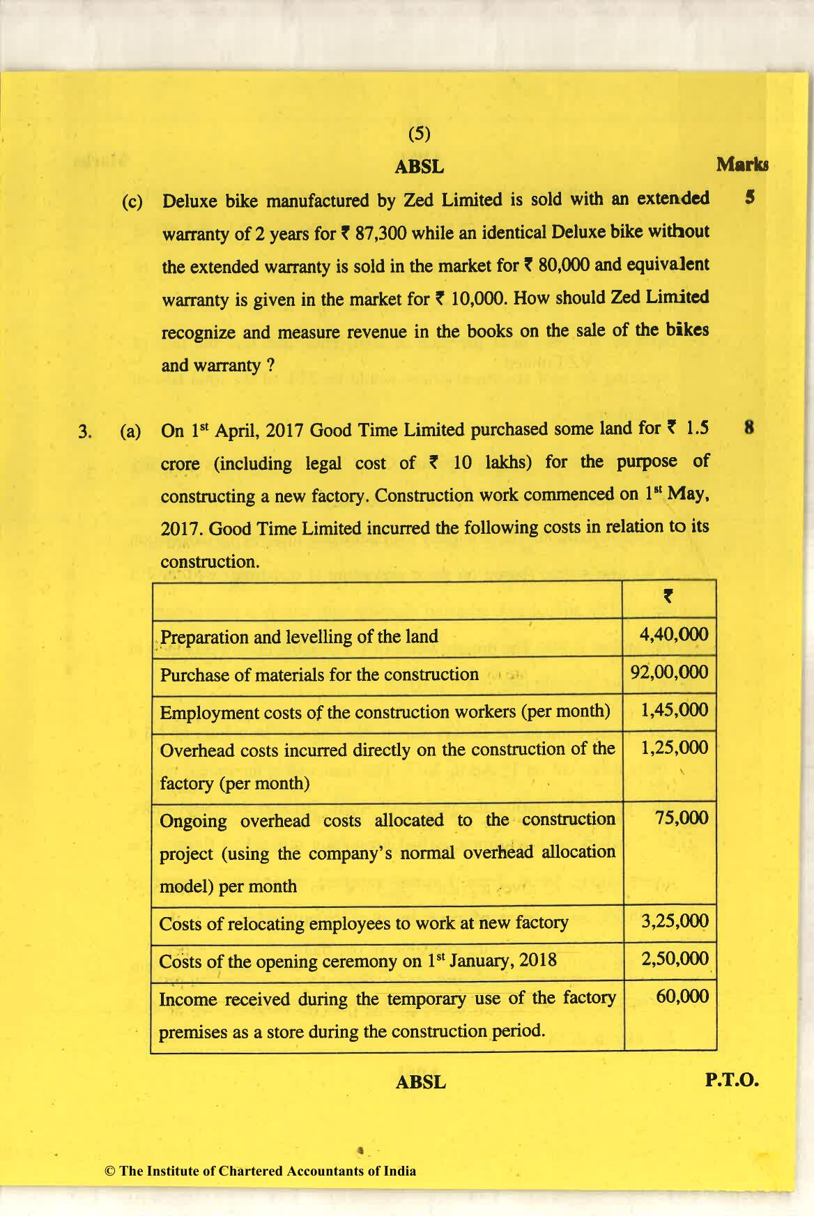 CA Final Nov 2018 Question Paper - Paper 1 – Financial Reporting - Page 5