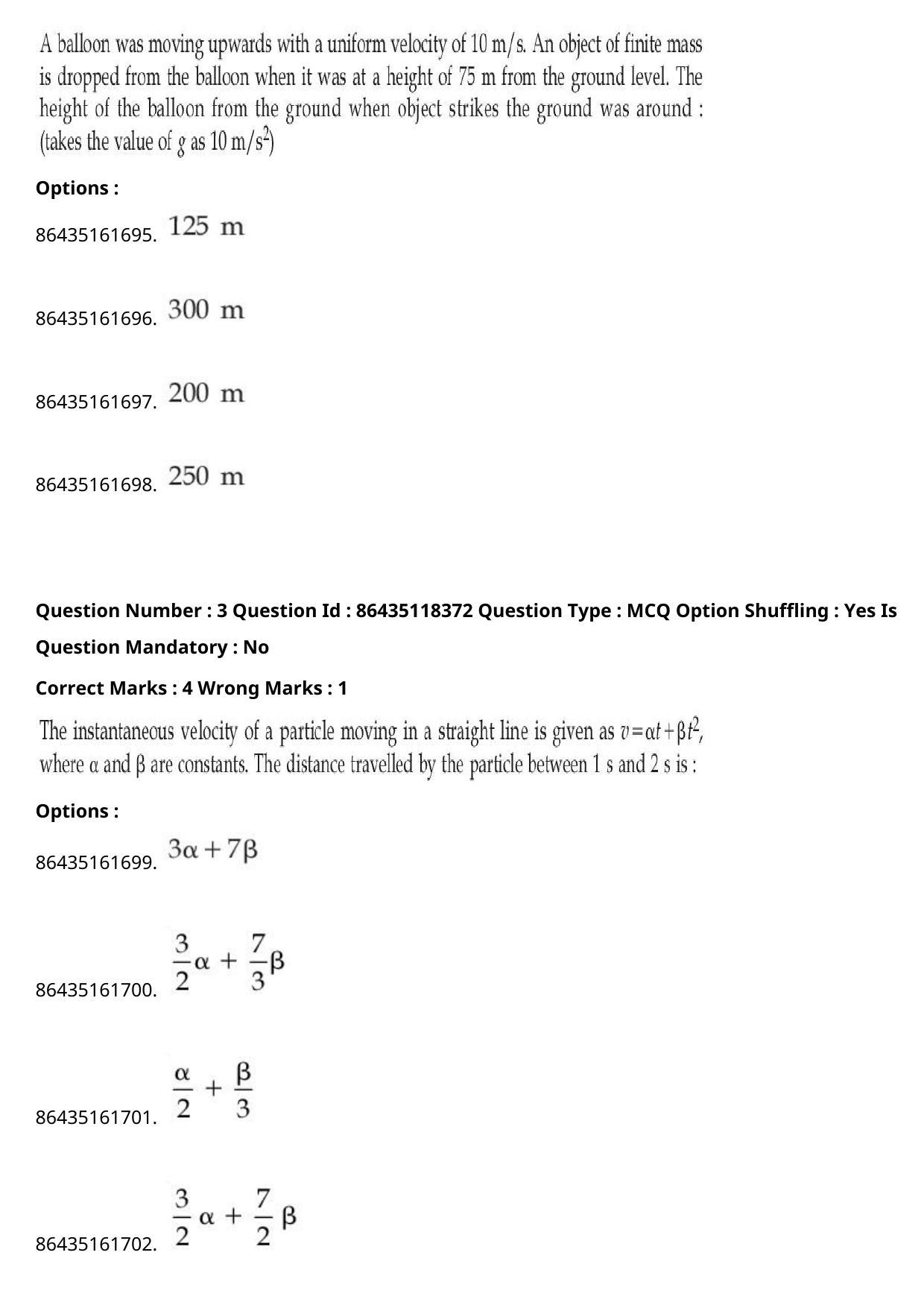 JEE Mains 2021: BTech	(Shift 2) 25-07-2021 Question Paper - Page 3