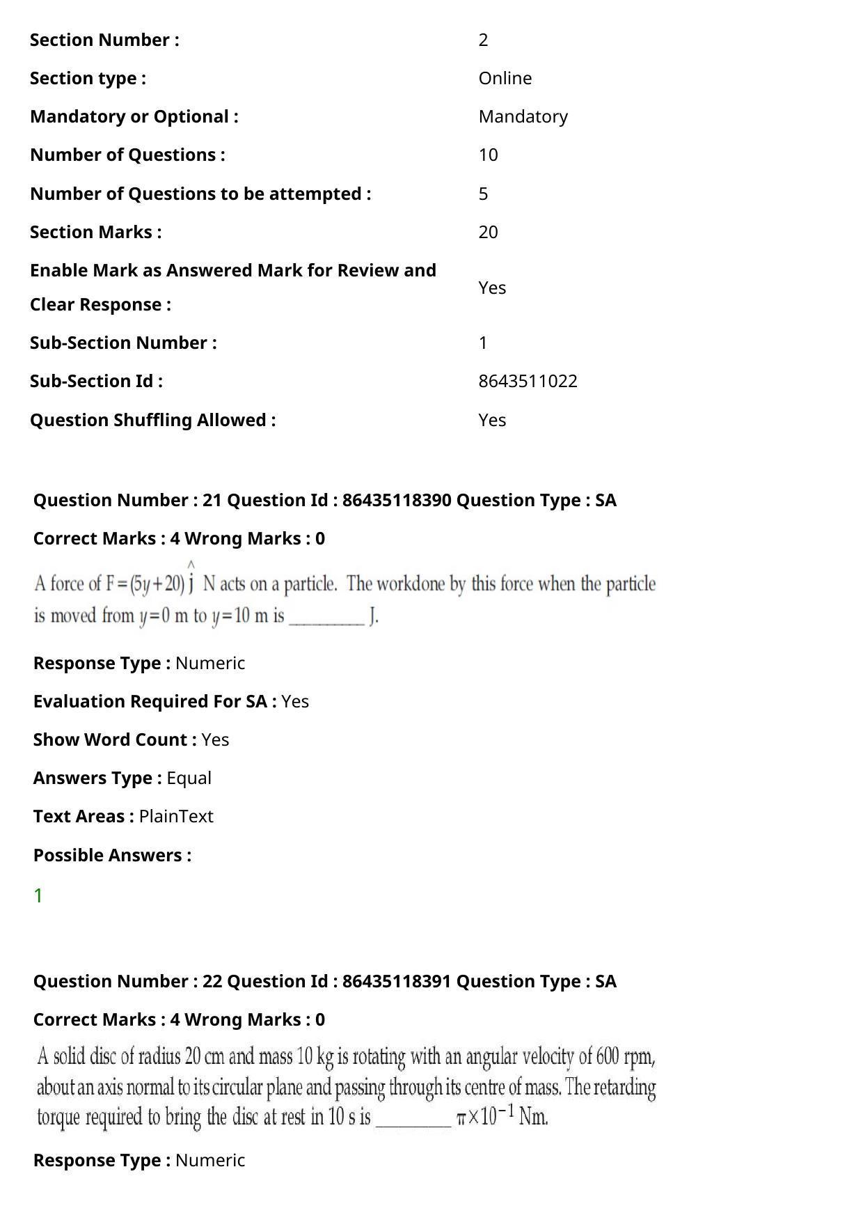 JEE Mains 2021: BTech	(Shift 2) 25-07-2021 Question Paper - Page 16