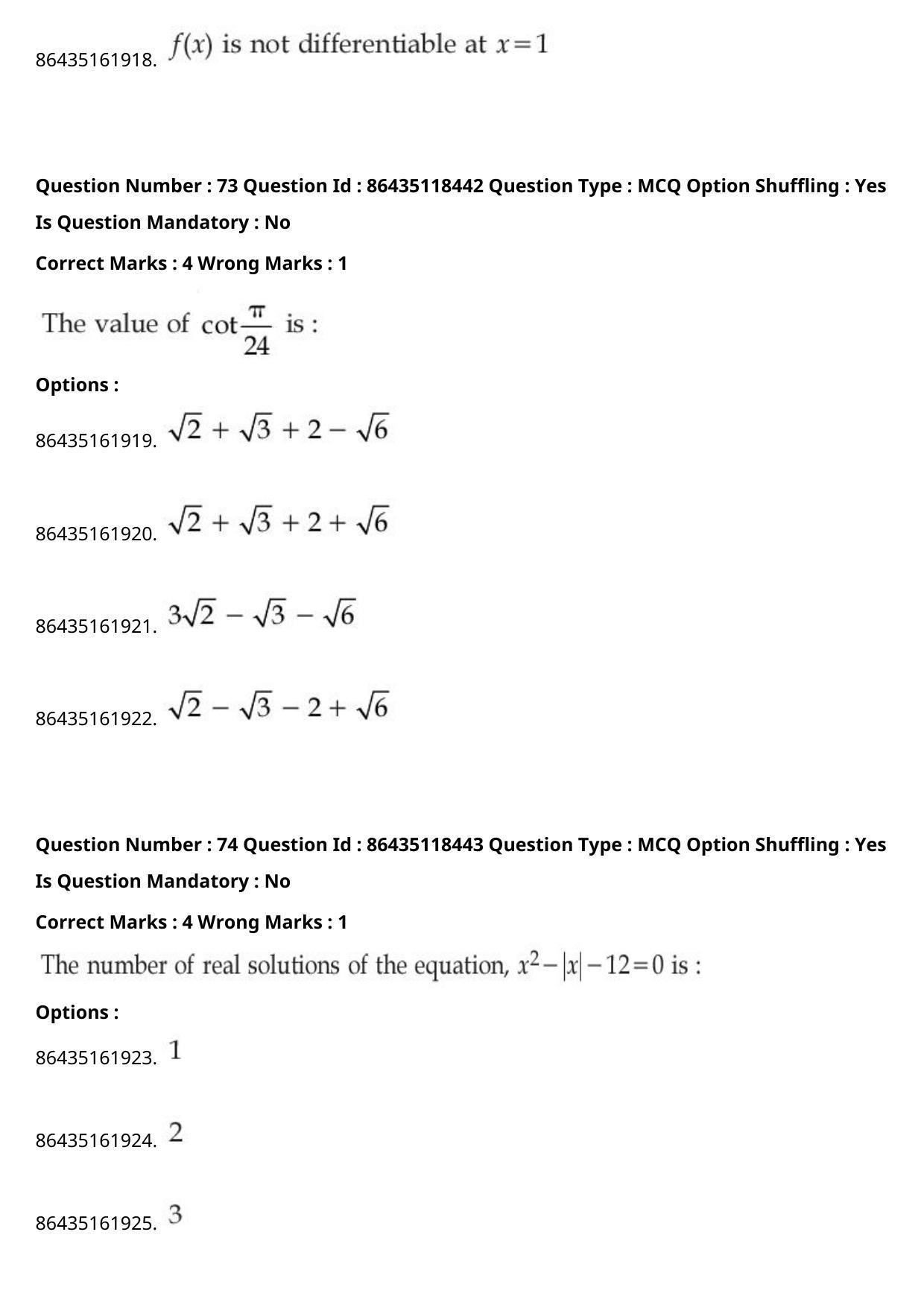 JEE Mains 2021: BTech	(Shift 2) 25-07-2021 Question Paper - Page 47