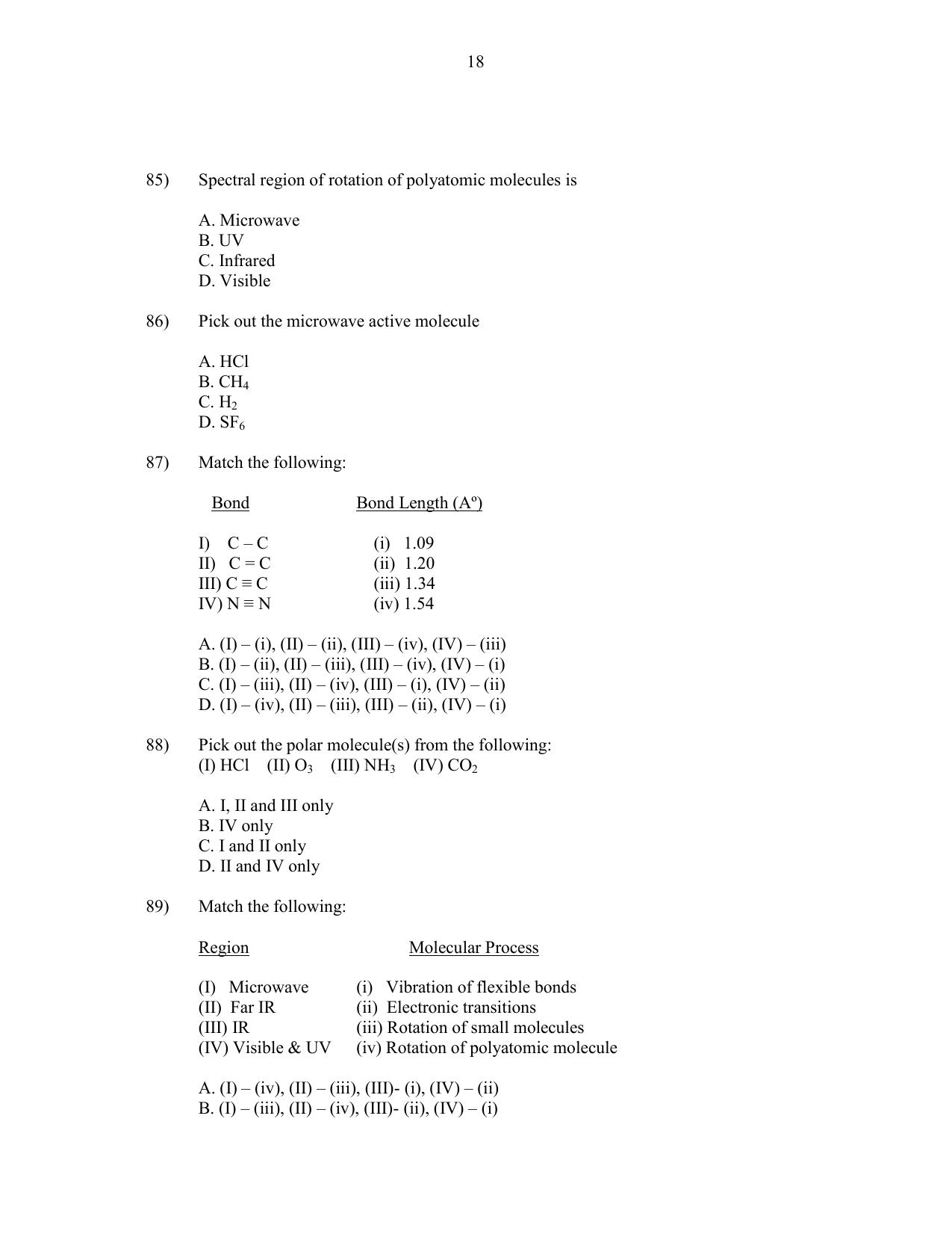 CUSAT CAT 2016 Chemistry Question Paper - Page 18