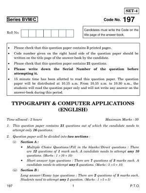 CBSE Class 12 197 TYPOGRAPHY & COMP APPLICATIONS 2019 Compartment Question Paper