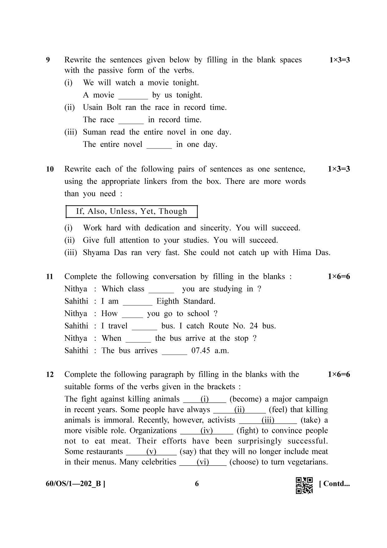 NIOS Jan-Feb 2021 Class 10 English (OS) SET B Question Paper - Page 6
