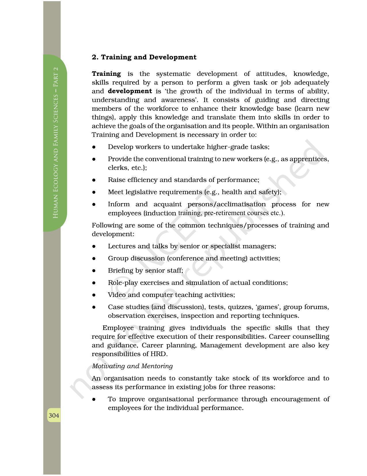 NCERT Book for Class 12 Home Science (Part -II) Chapter 16 Human Resource Management - Page 10