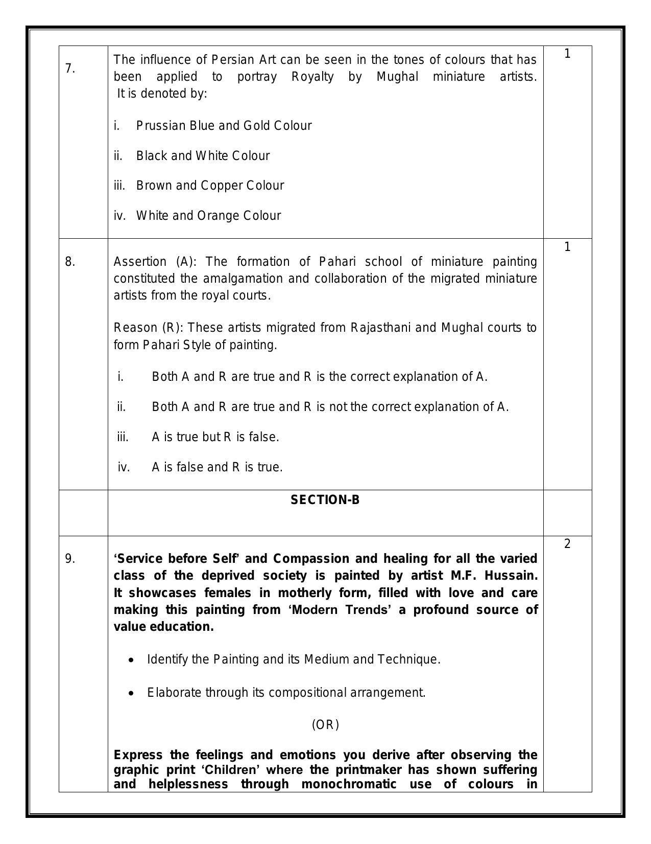 CBSE Class 12 Sculpture Sample Paper 2024 - Page 3