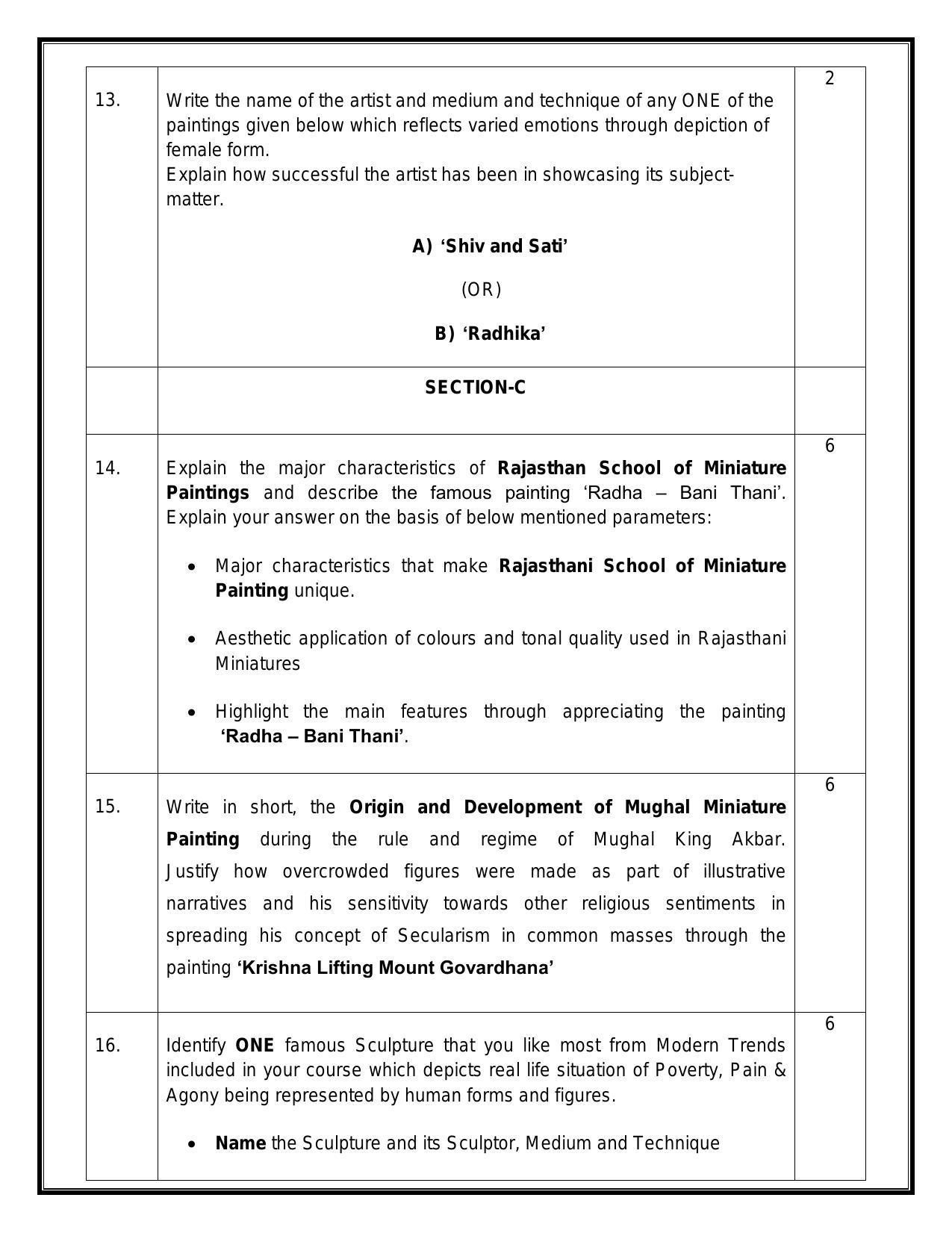 CBSE Class 12 Sculpture Sample Paper 2024 - Page 5