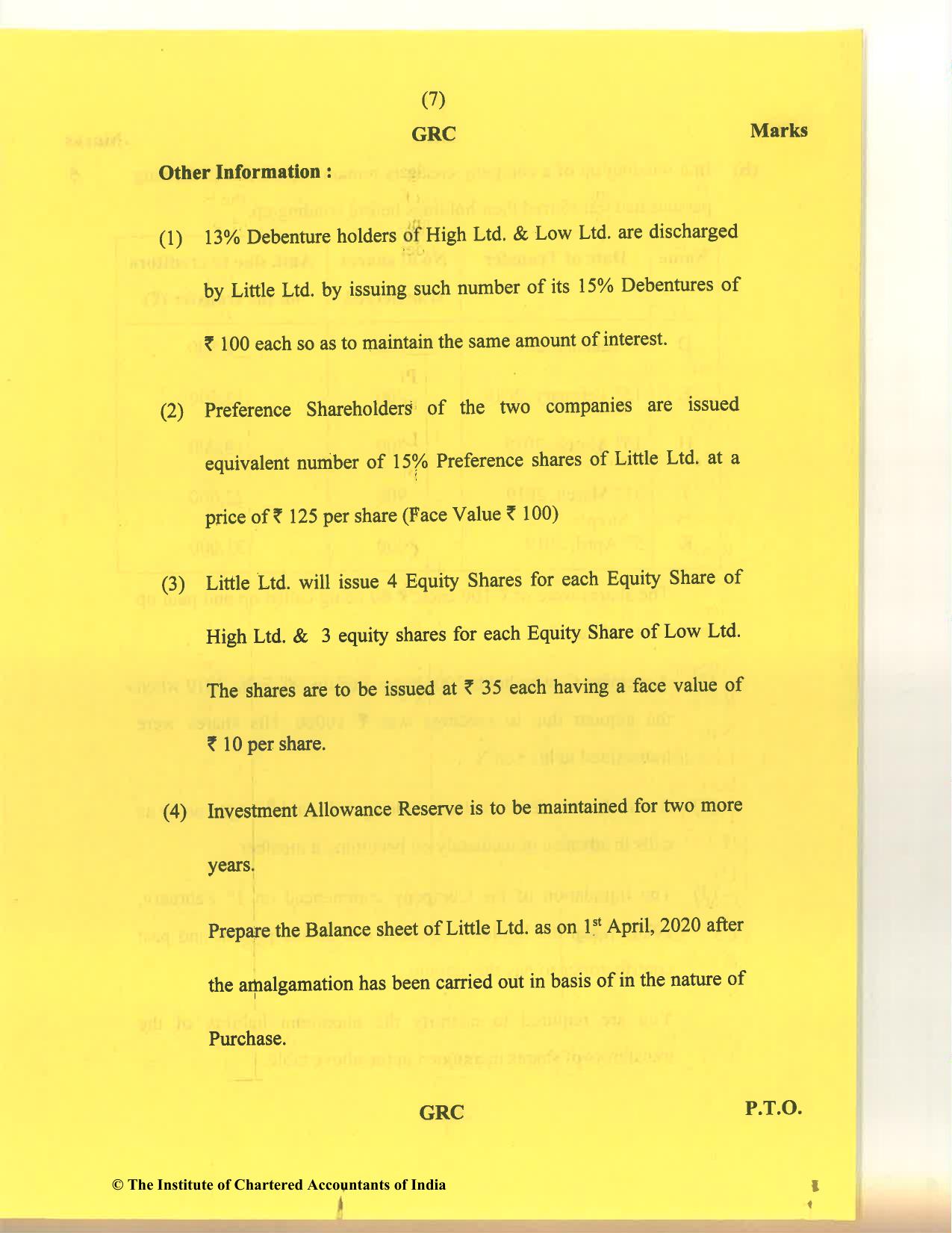 CA Inter Nov 2020 Question Paper - Paper 5 – Advanced Accounting - Page 7