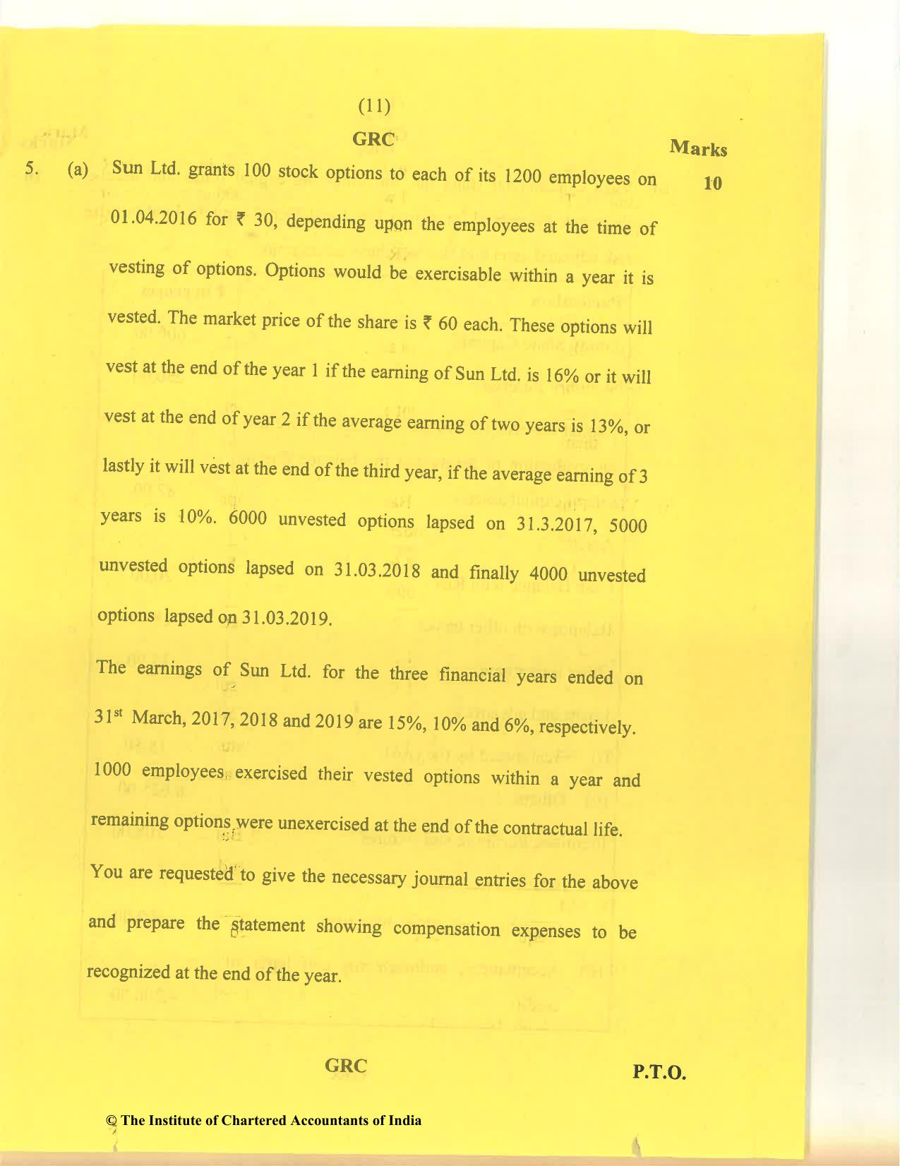 CA Inter Nov 2020 Question Paper - Paper 5 – Advanced Accounting - Page 11