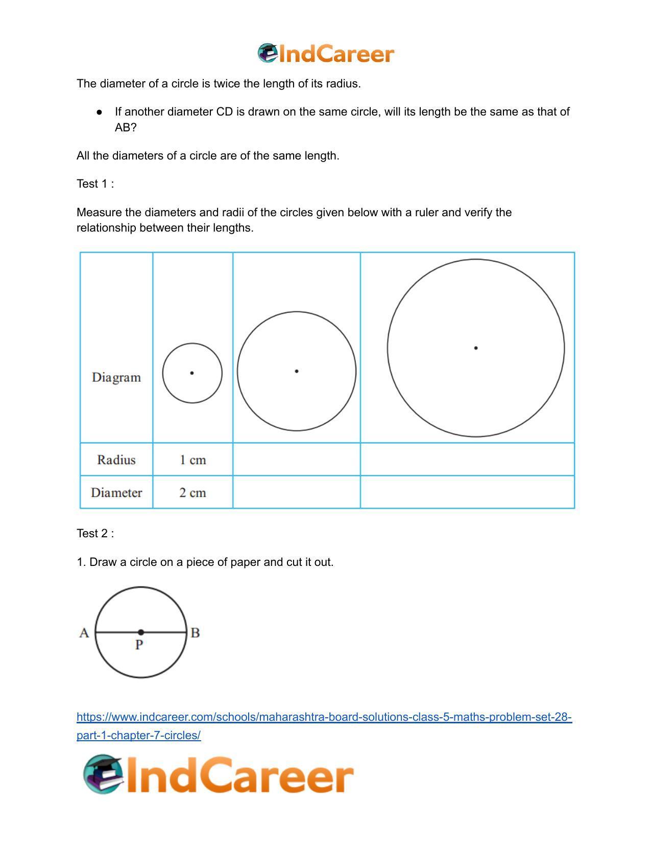 Maharashtra Board Solutions Class 5-Maths (Problem Set 28) - Part 1: Chapter 7- Circles - Page 5