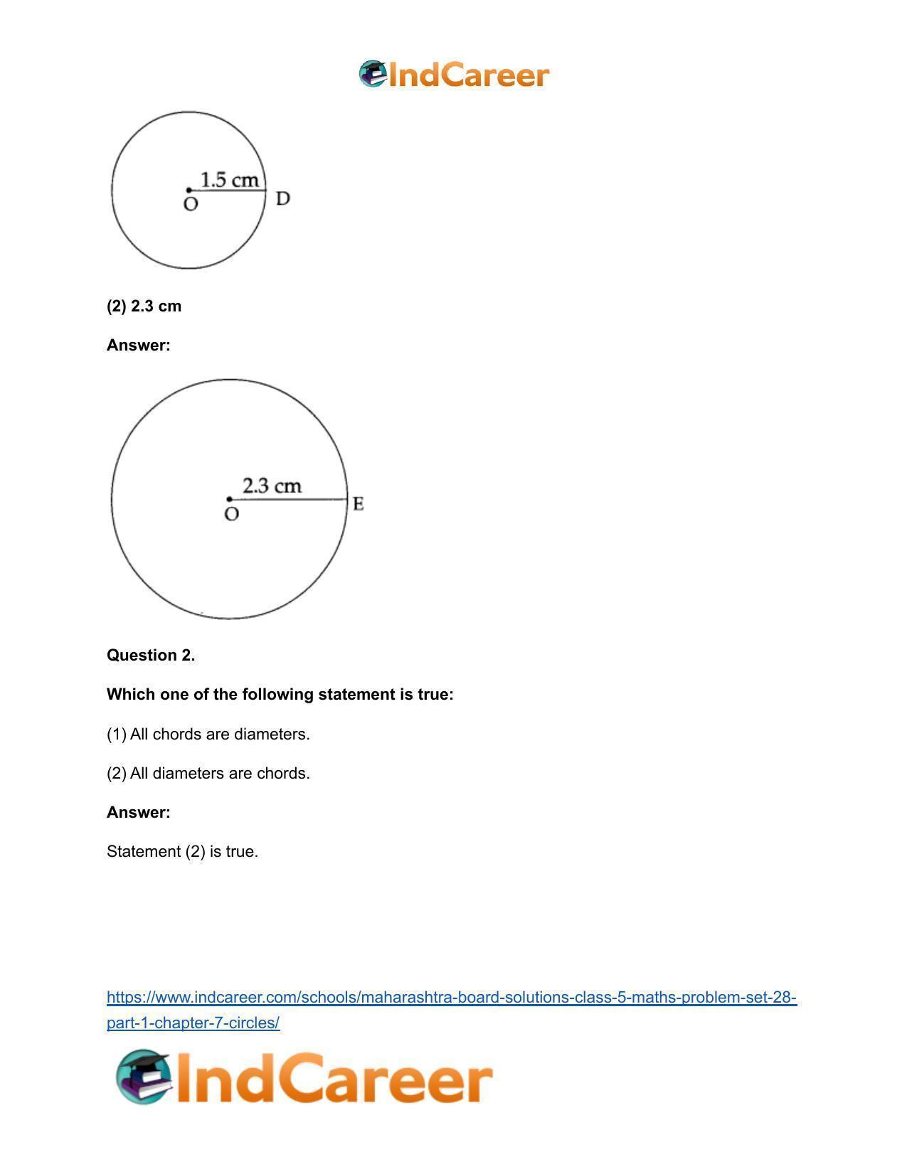 Maharashtra Board Solutions Class 5-Maths (Problem Set 28) - Part 1: Chapter 7- Circles - Page 7