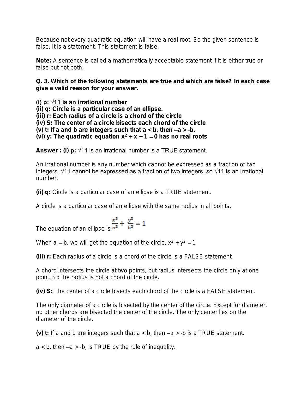 Chapter 29: Mathematical Reasoning: RS Aggarwal Class 11 Solutions  - Page 5