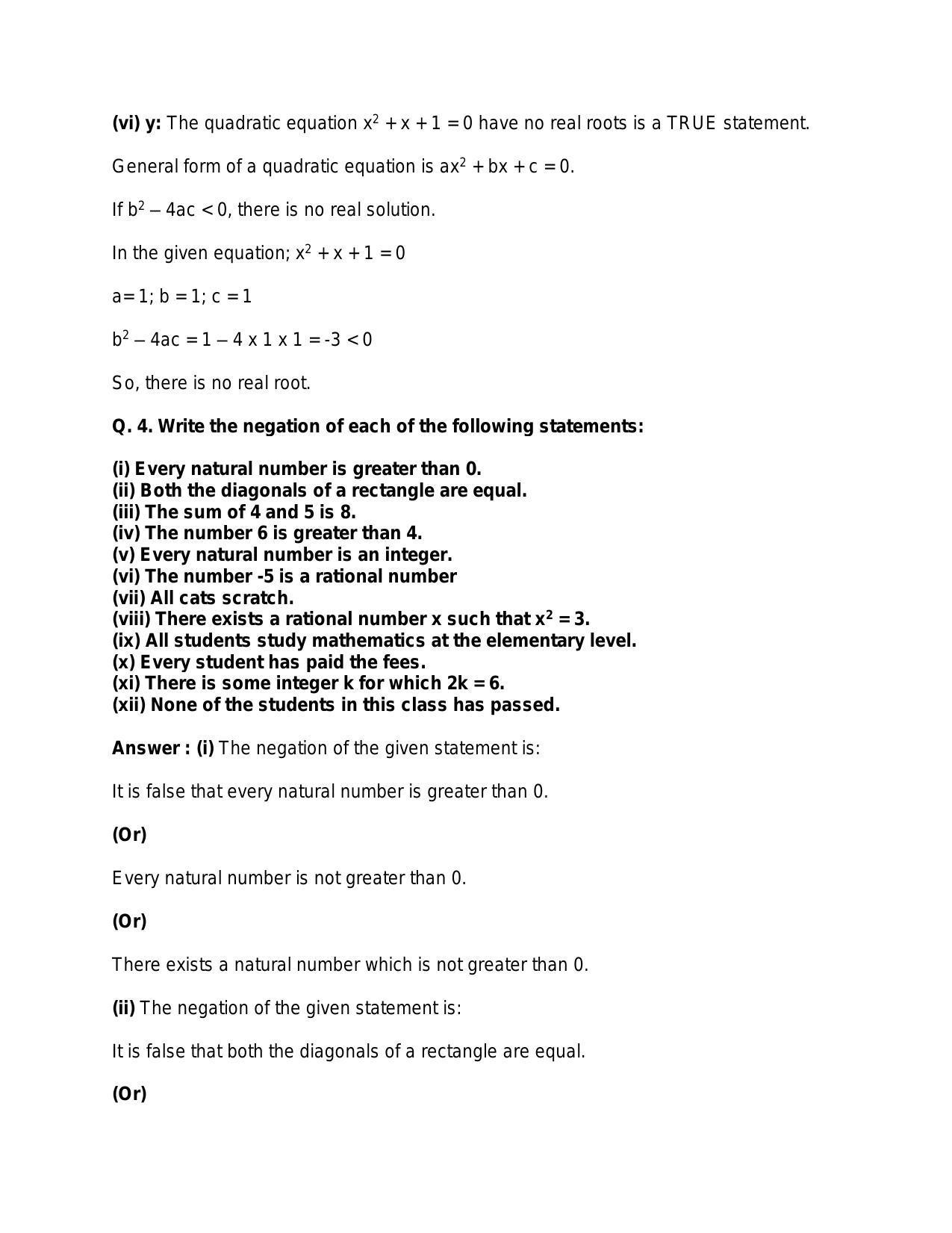 Chapter 29: Mathematical Reasoning: RS Aggarwal Class 11 Solutions  - Page 6