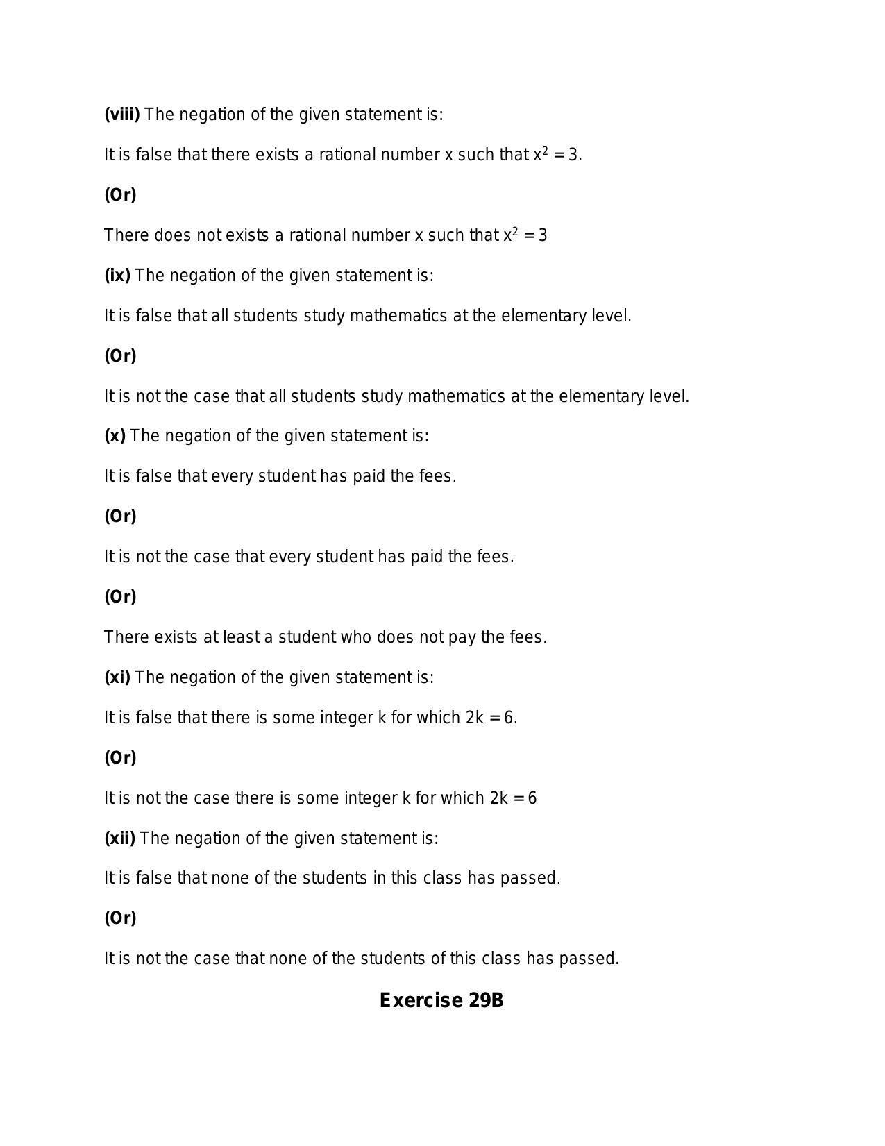 Chapter 29: Mathematical Reasoning: RS Aggarwal Class 11 Solutions  - Page 8