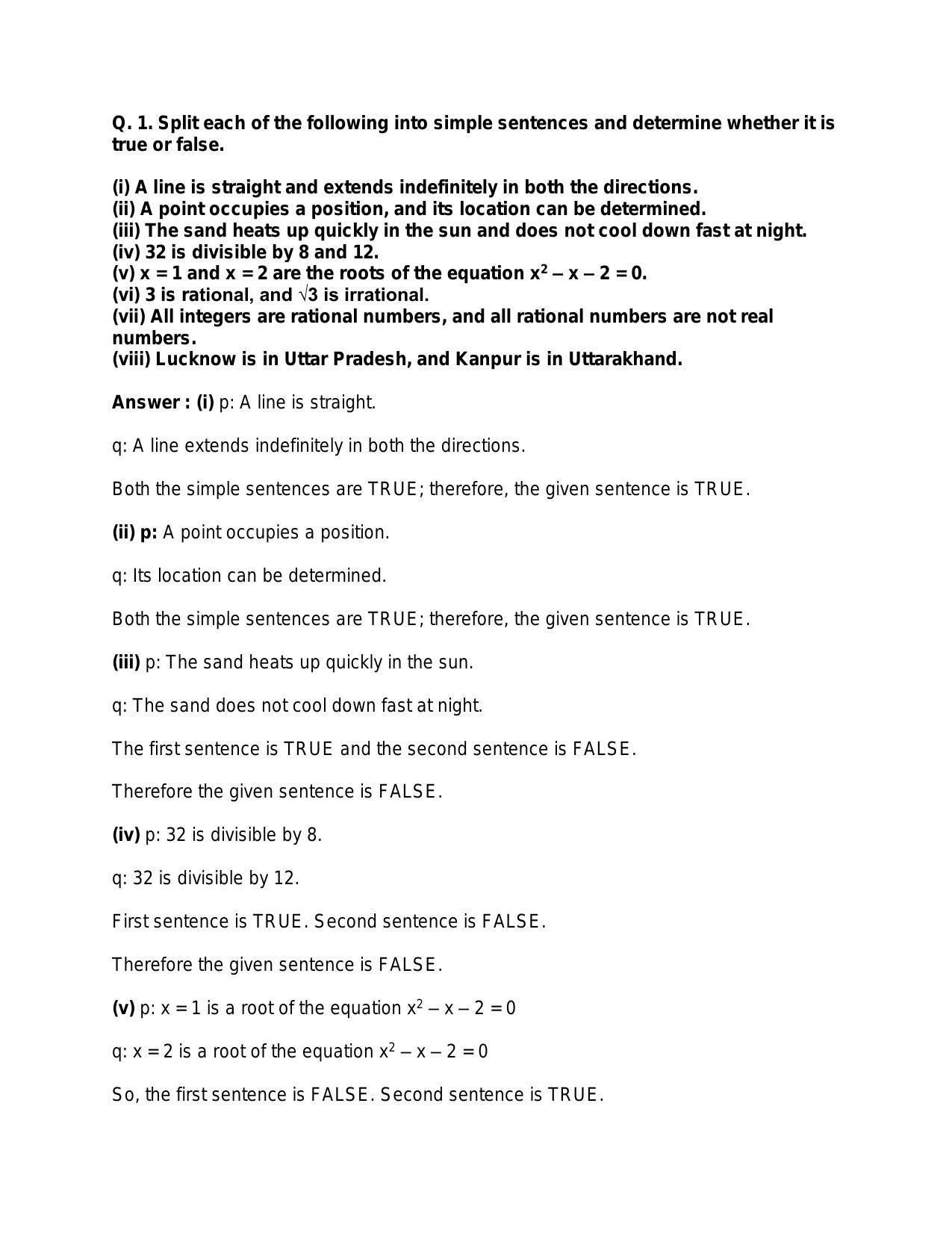 Chapter 29: Mathematical Reasoning: RS Aggarwal Class 11 Solutions  - Page 9