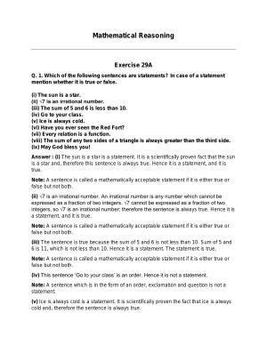 Chapter 29: Mathematical Reasoning: RS Aggarwal Class 11 Solutions 
