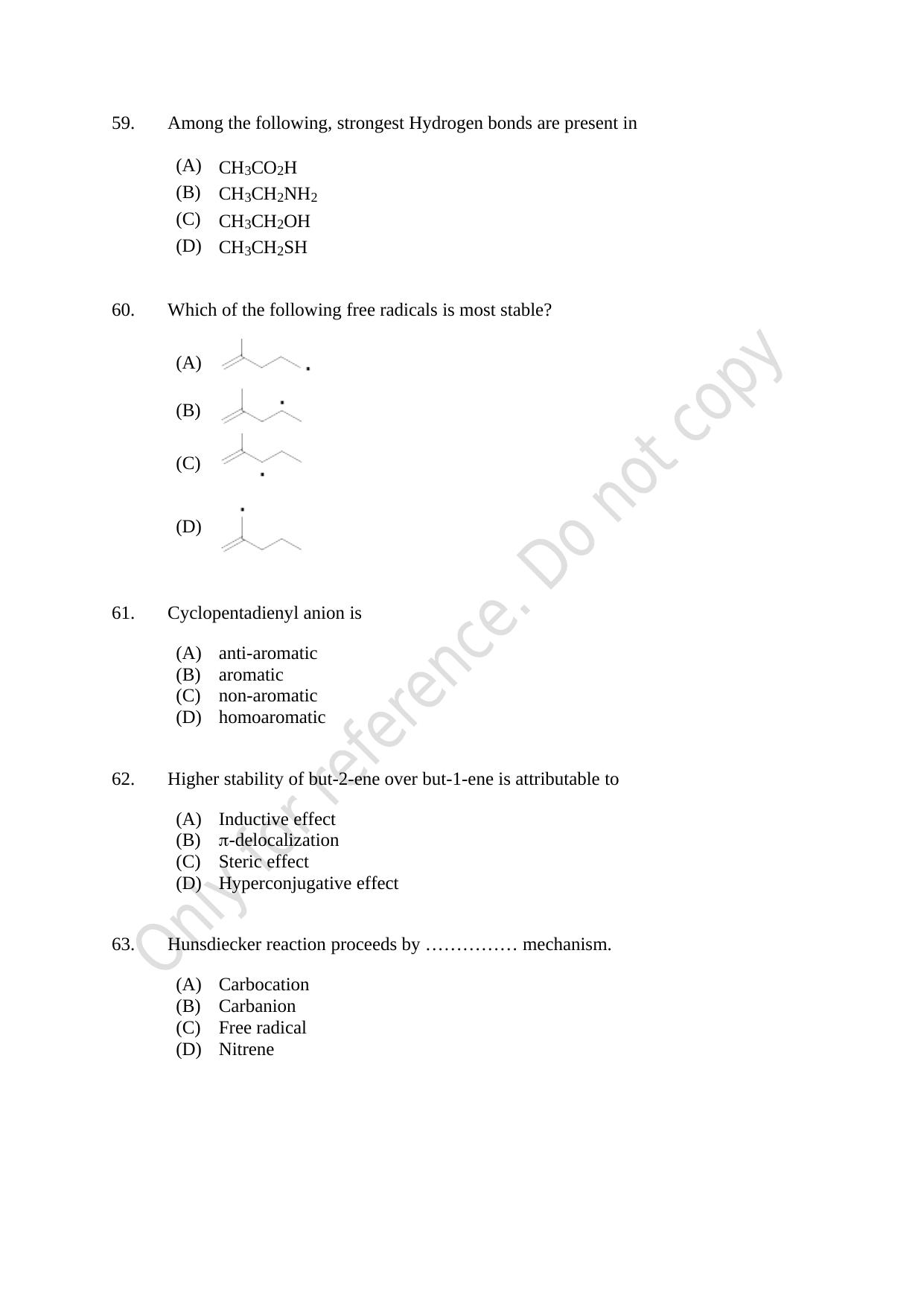 CUSAT CAT 2021 Chemistry Question Paper - Page 13