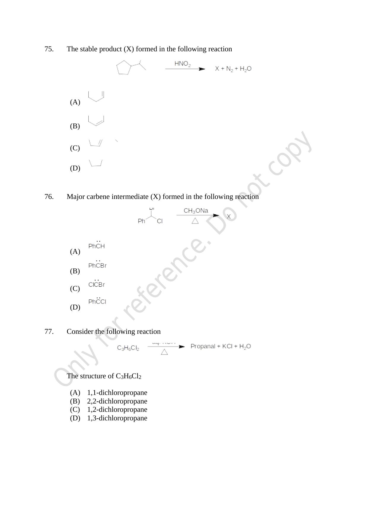 CUSAT CAT 2021 Chemistry Question Paper - Page 17