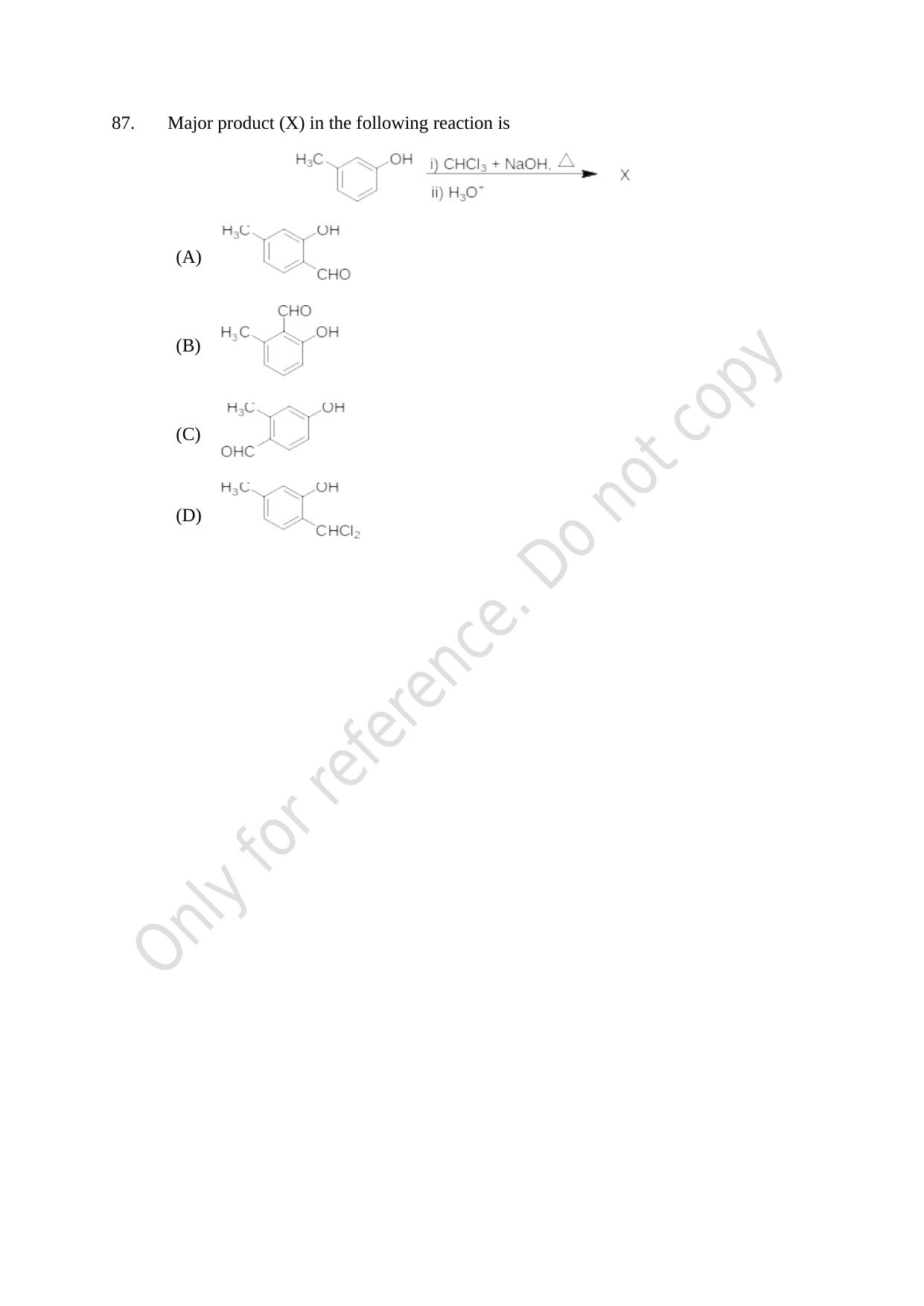 CUSAT CAT 2021 Chemistry Question Paper - Page 21