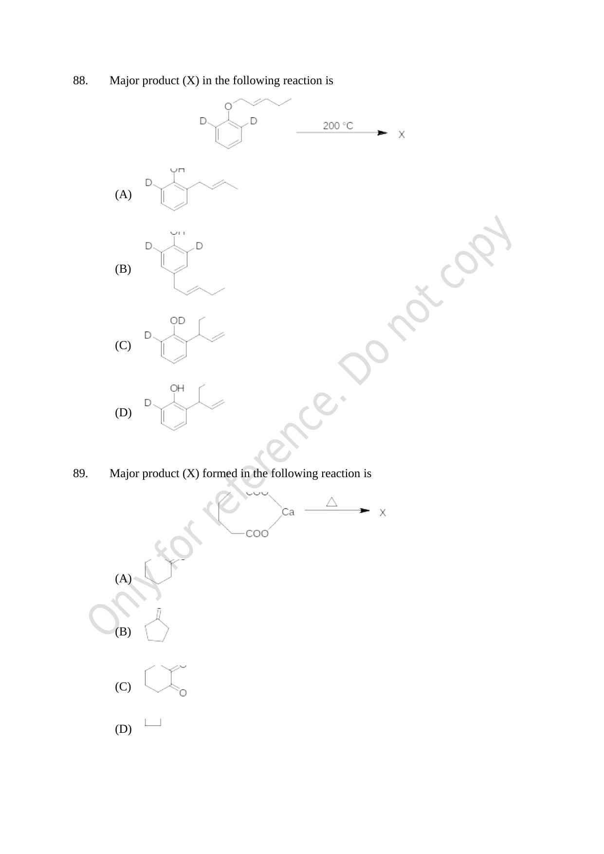 CUSAT CAT 2021 Chemistry Question Paper - Page 22