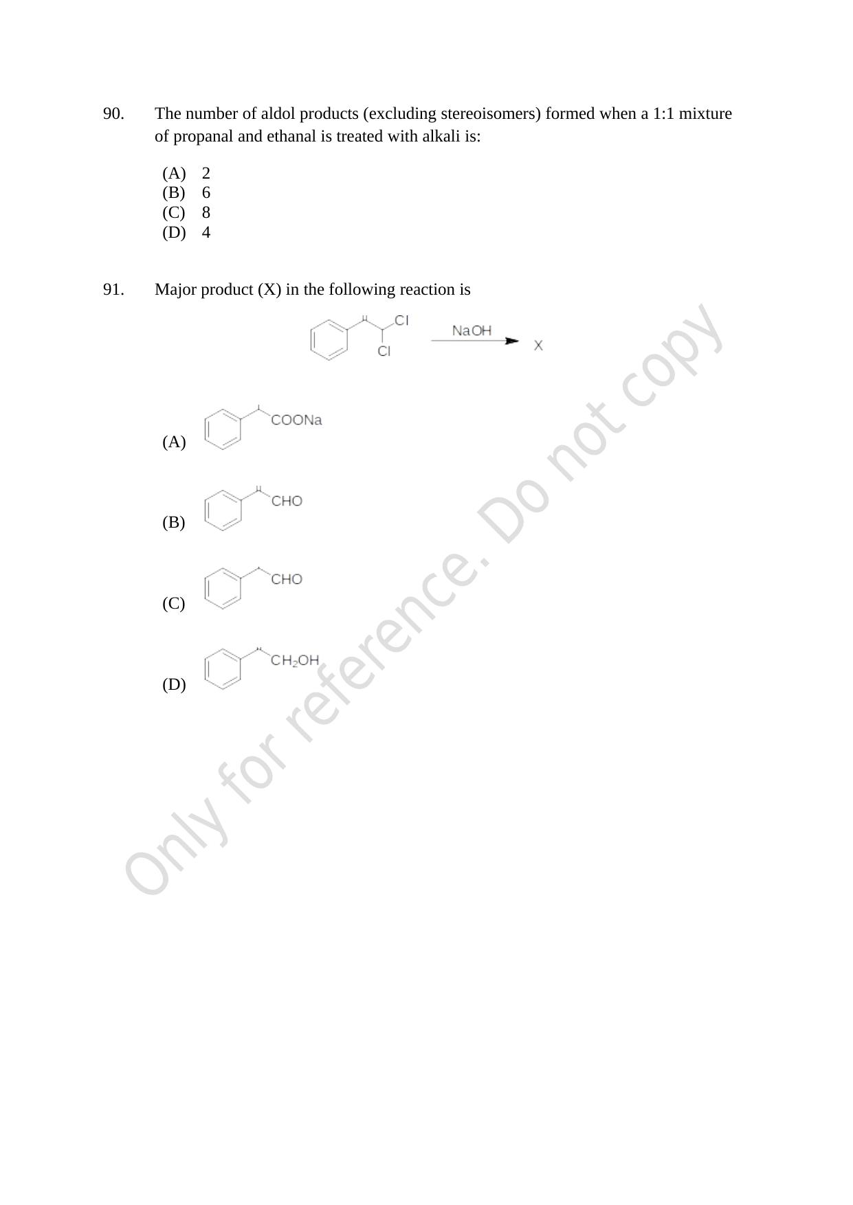 CUSAT CAT 2021 Chemistry Question Paper - Page 23