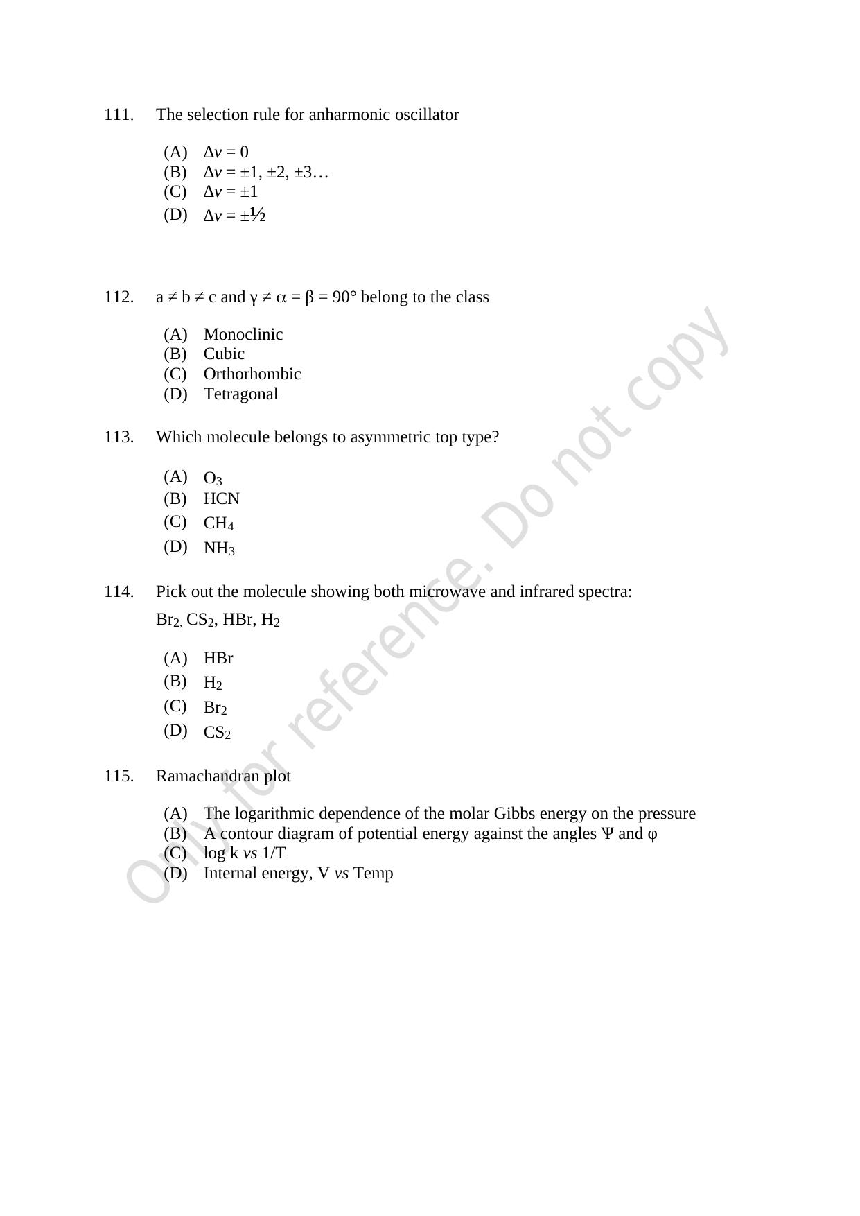 CUSAT CAT 2021 Chemistry Question Paper - Page 30