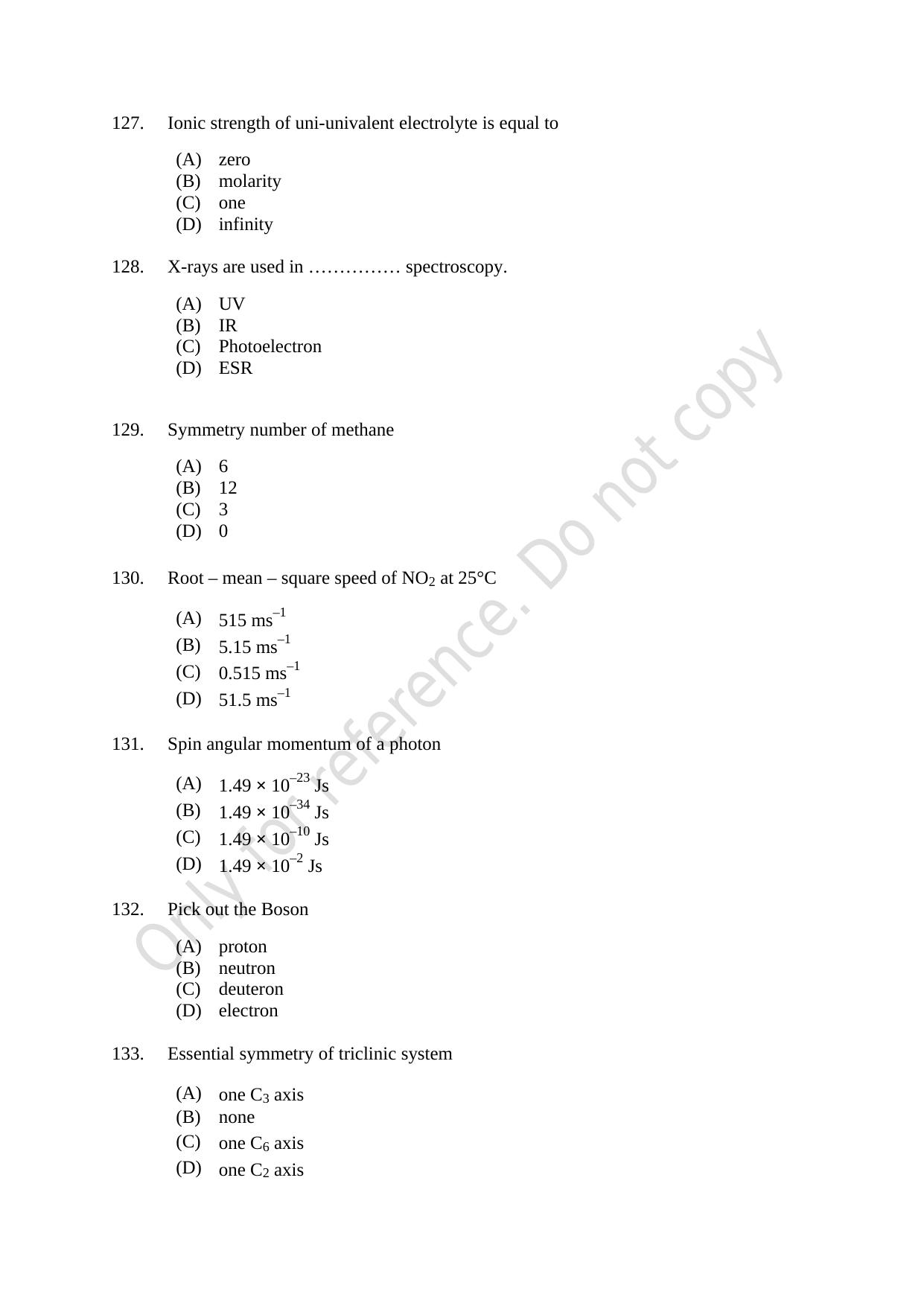 CUSAT CAT 2021 Chemistry Question Paper - Page 33