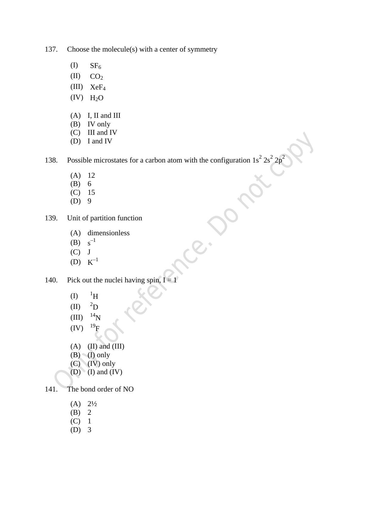 CUSAT CAT 2021 Chemistry Question Paper - Page 35