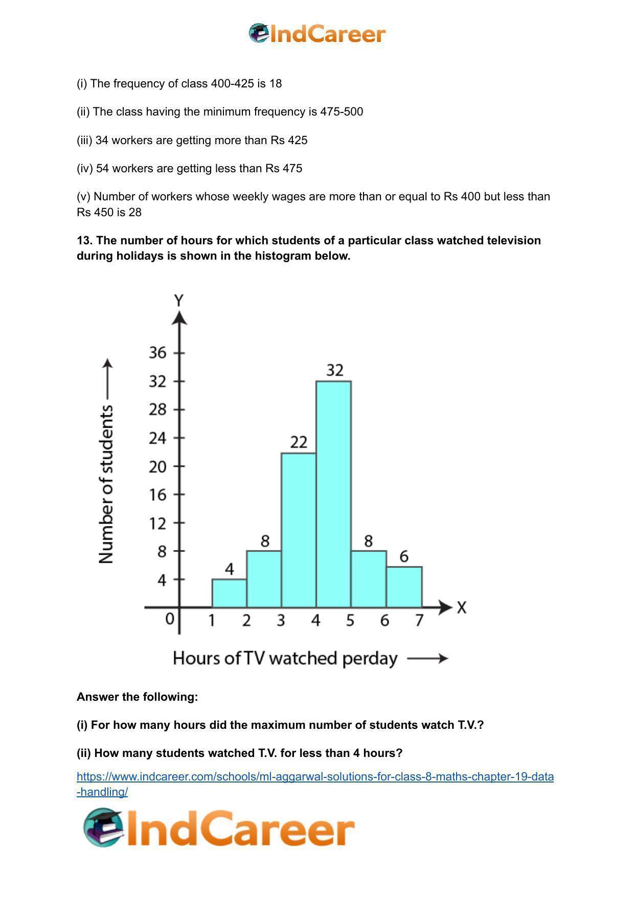 ML Aggarwal Solutions for Class 8 Maths Chapter 19- Data Handling - Page 13
