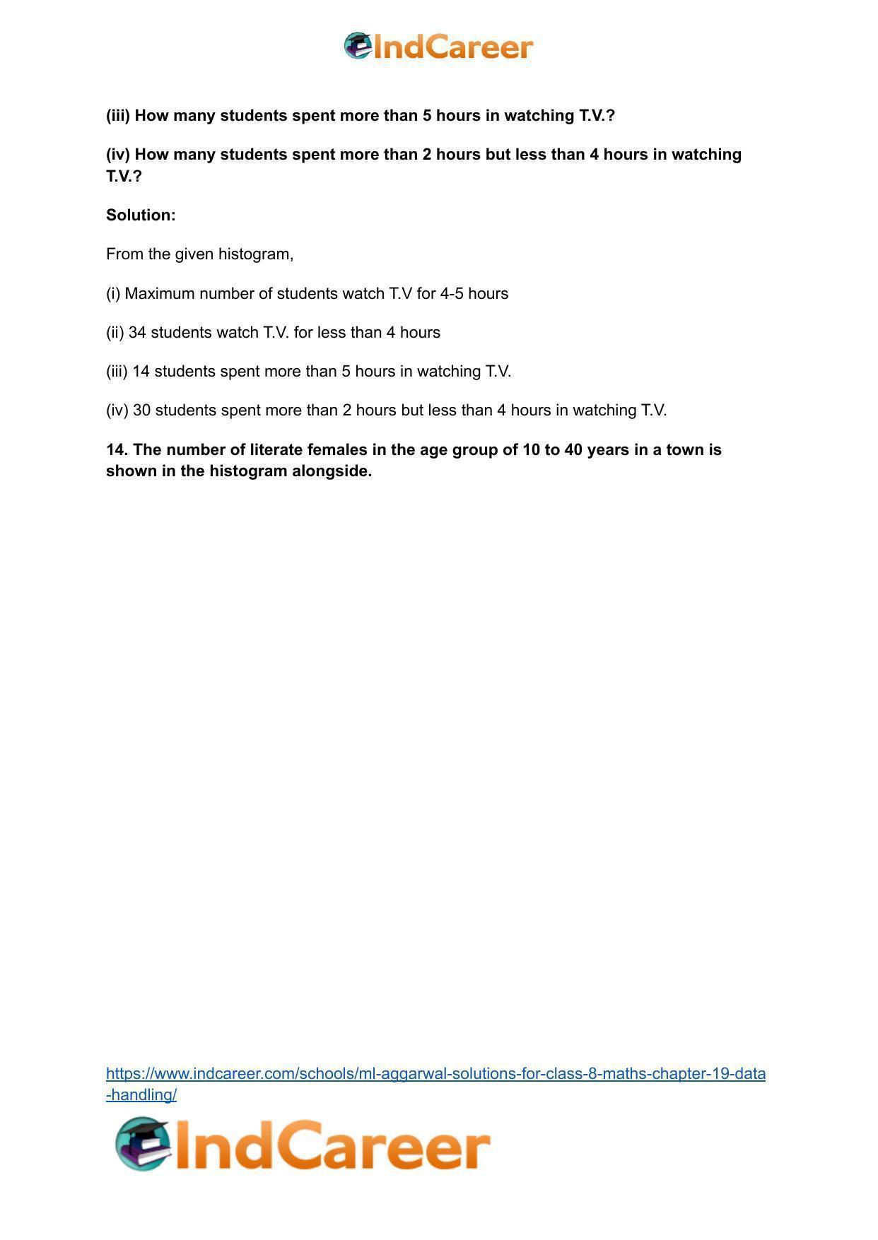 ML Aggarwal Solutions for Class 8 Maths Chapter 19- Data Handling - Page 14