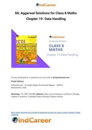 ML Aggarwal Solutions for Class 8 Maths Chapter 19- Data Handling