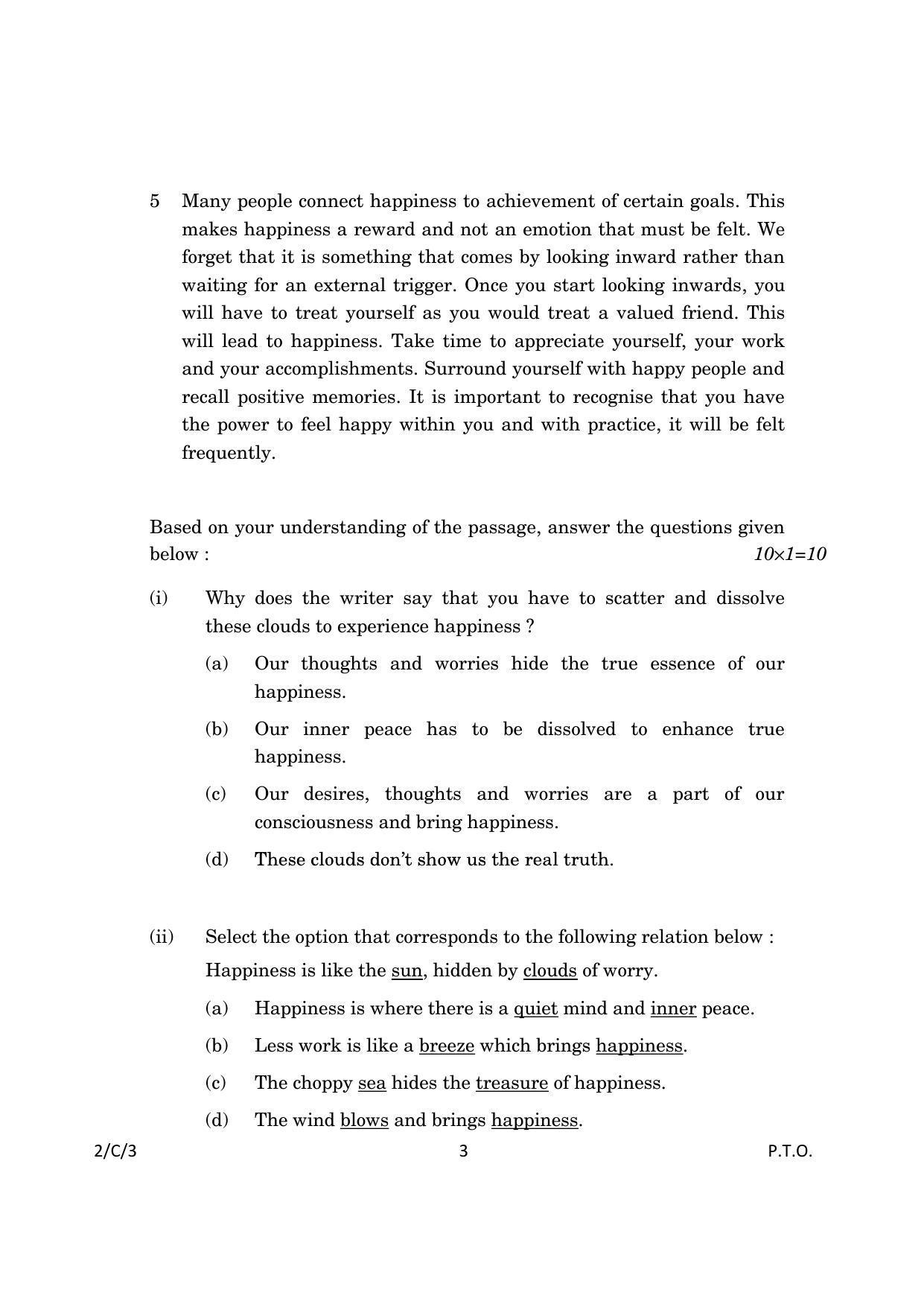 CBSE Class 10 2-3_English Language And Literature 2023 (Compartment) Question Paper - Page 3