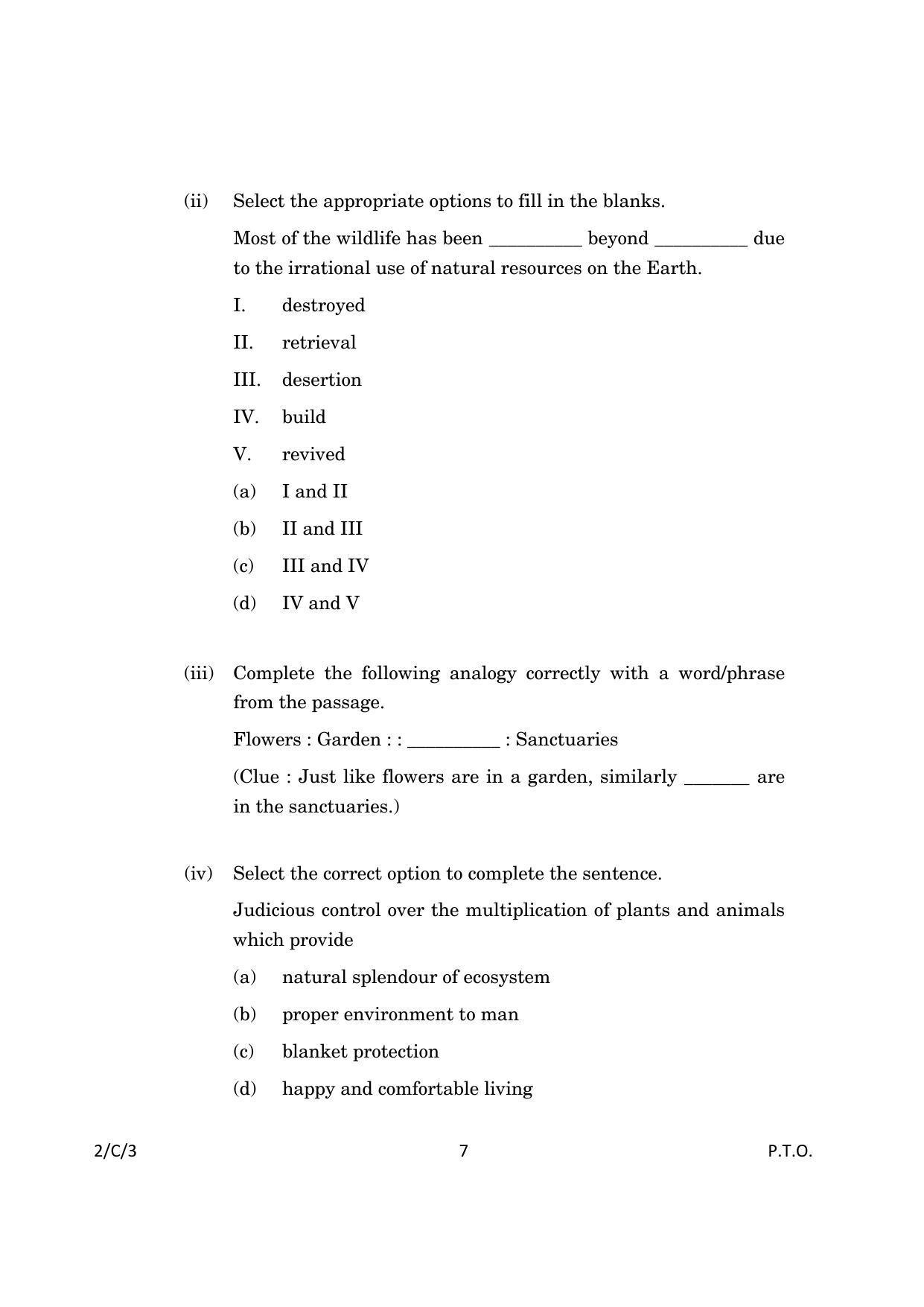 CBSE Class 10 2-3_English Language And Literature 2023 (Compartment) Question Paper - Page 7