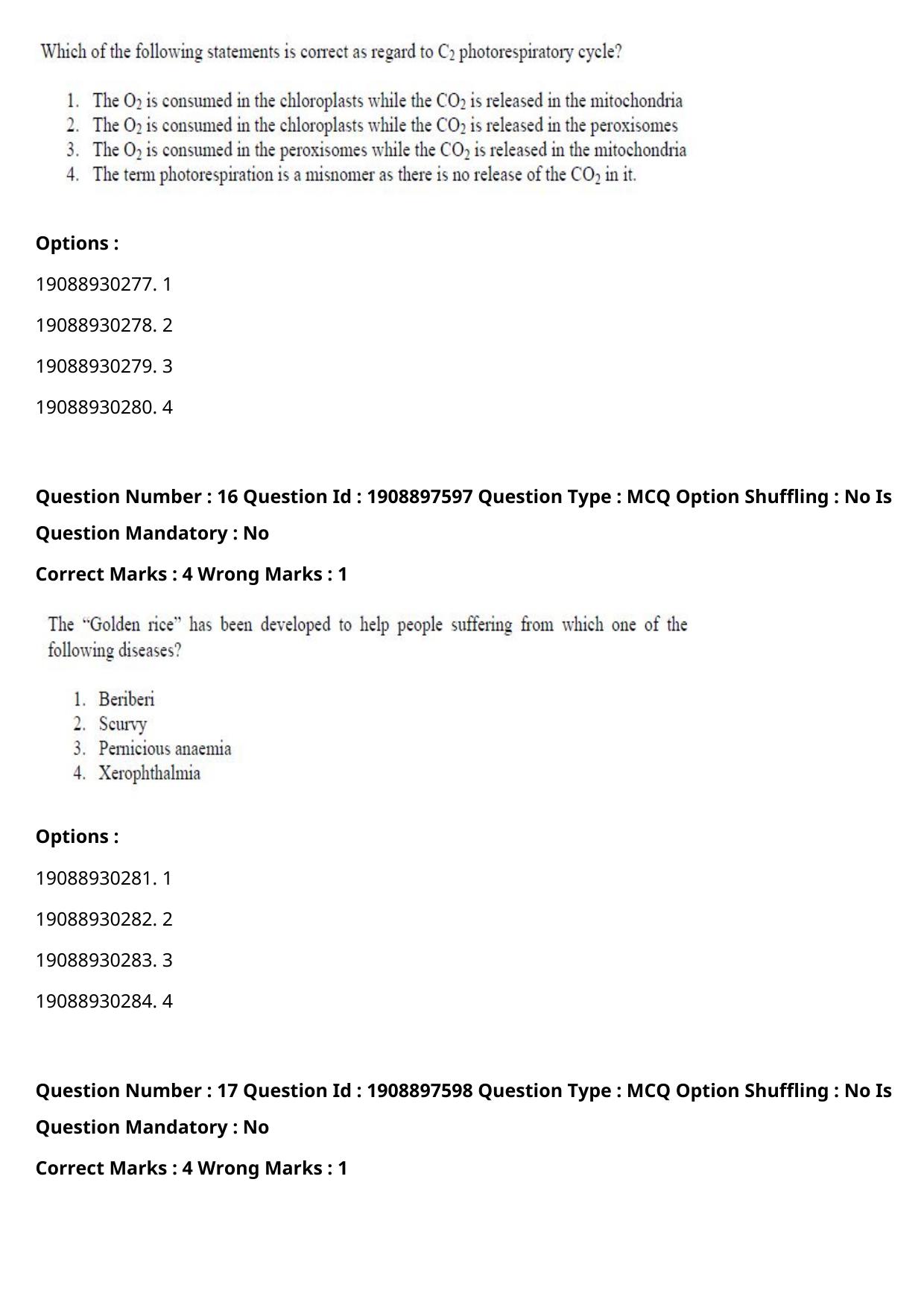 ICAR AIEEA PG 2021 PLANT BIOTECHNOLOGY Question Paper - Page 9
