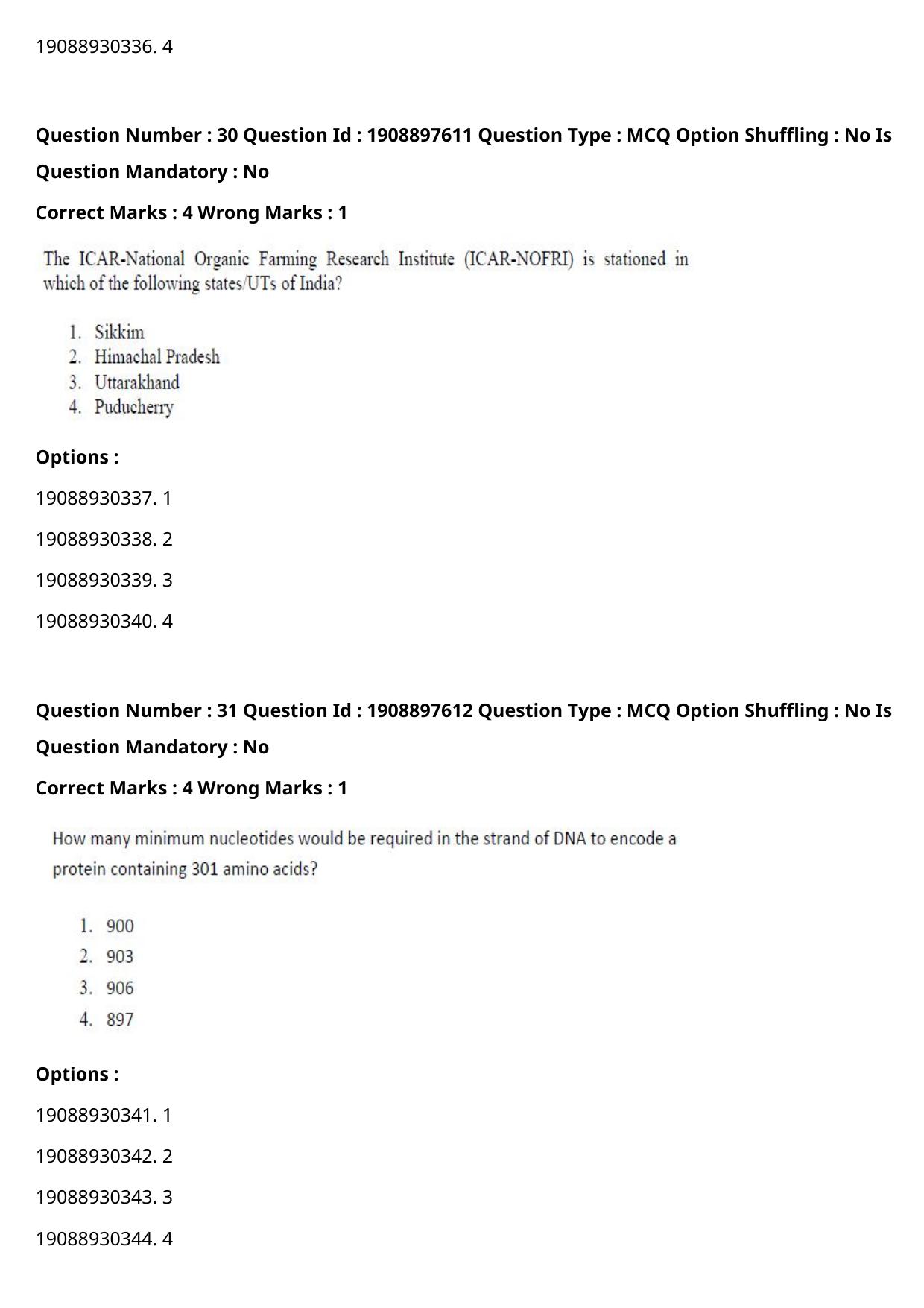 ICAR AIEEA PG 2021 PLANT BIOTECHNOLOGY Question Paper - Page 18