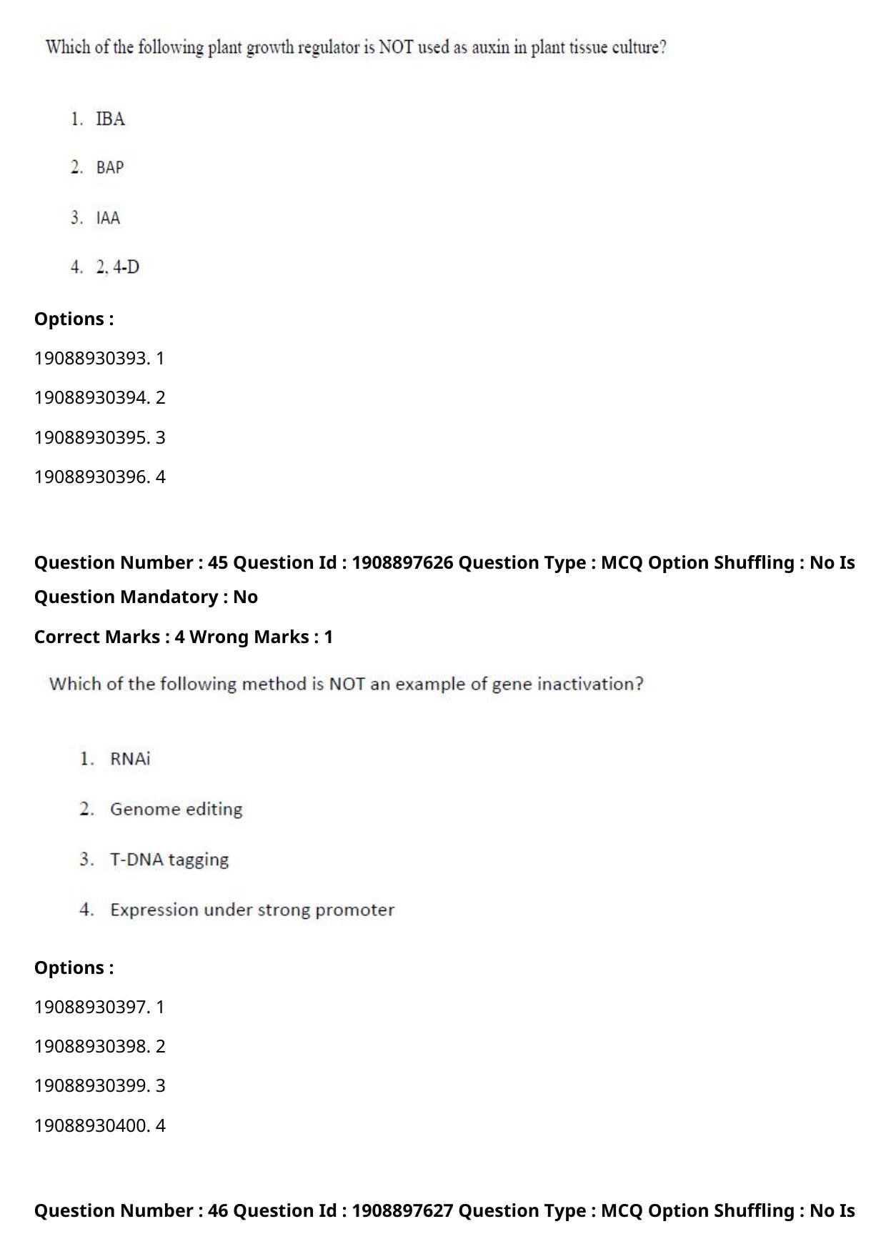 ICAR AIEEA PG 2021 PLANT BIOTECHNOLOGY Question Paper - Page 25